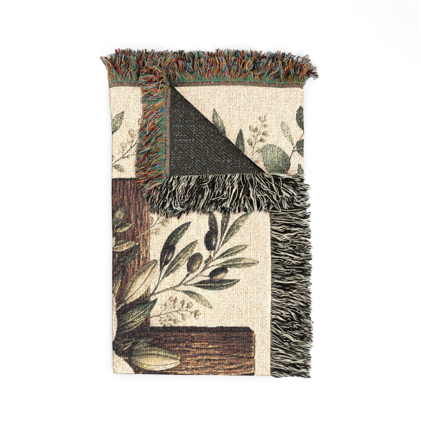 Woven Blanket — Floral Cross Tapestry Throw (Easter / Religious Home Décor)