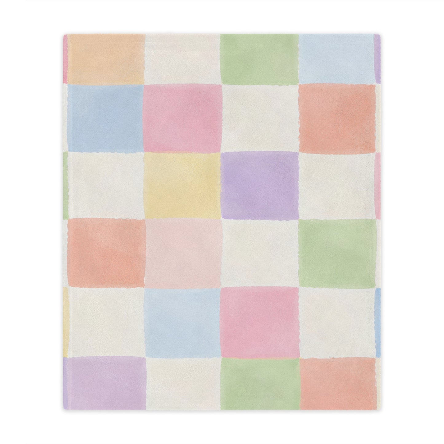 Pastel Checkered Minky Blanket — Soft Plush Throw for Nursery, Kids & Cozy Home