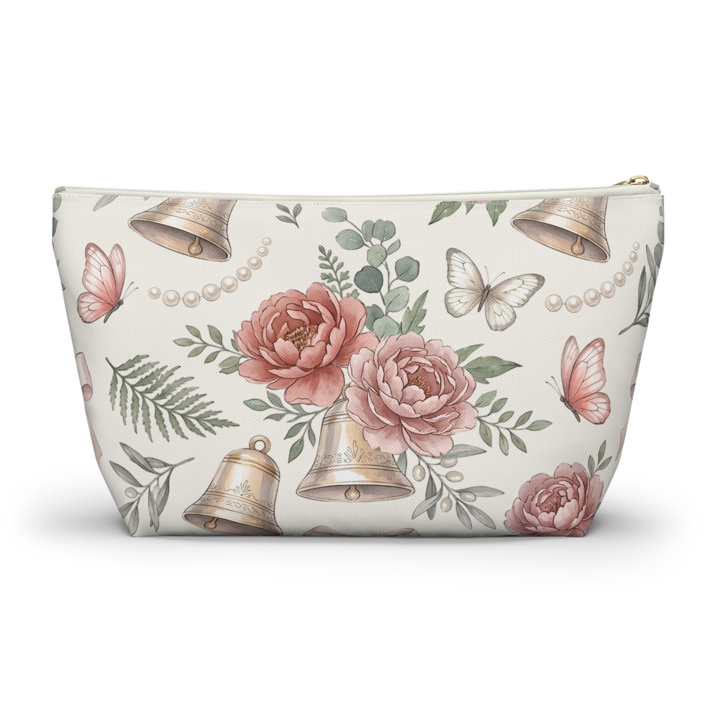 Floral Bells Accessory Pouch — Butterflies & Pearls Makeup Bag