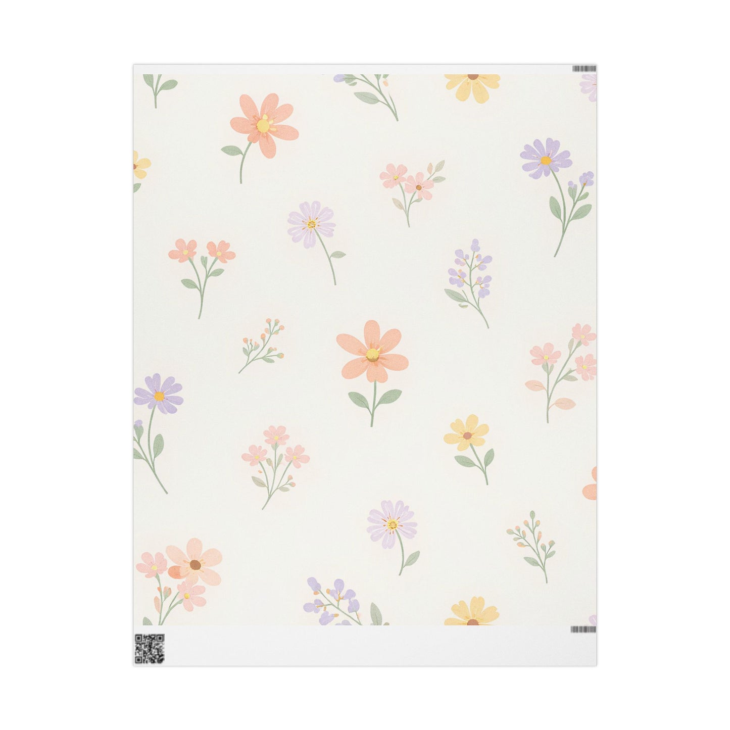 Floral Autumn Leaves Wrapping Paper Roll — Delicate Fall Gift Wrap