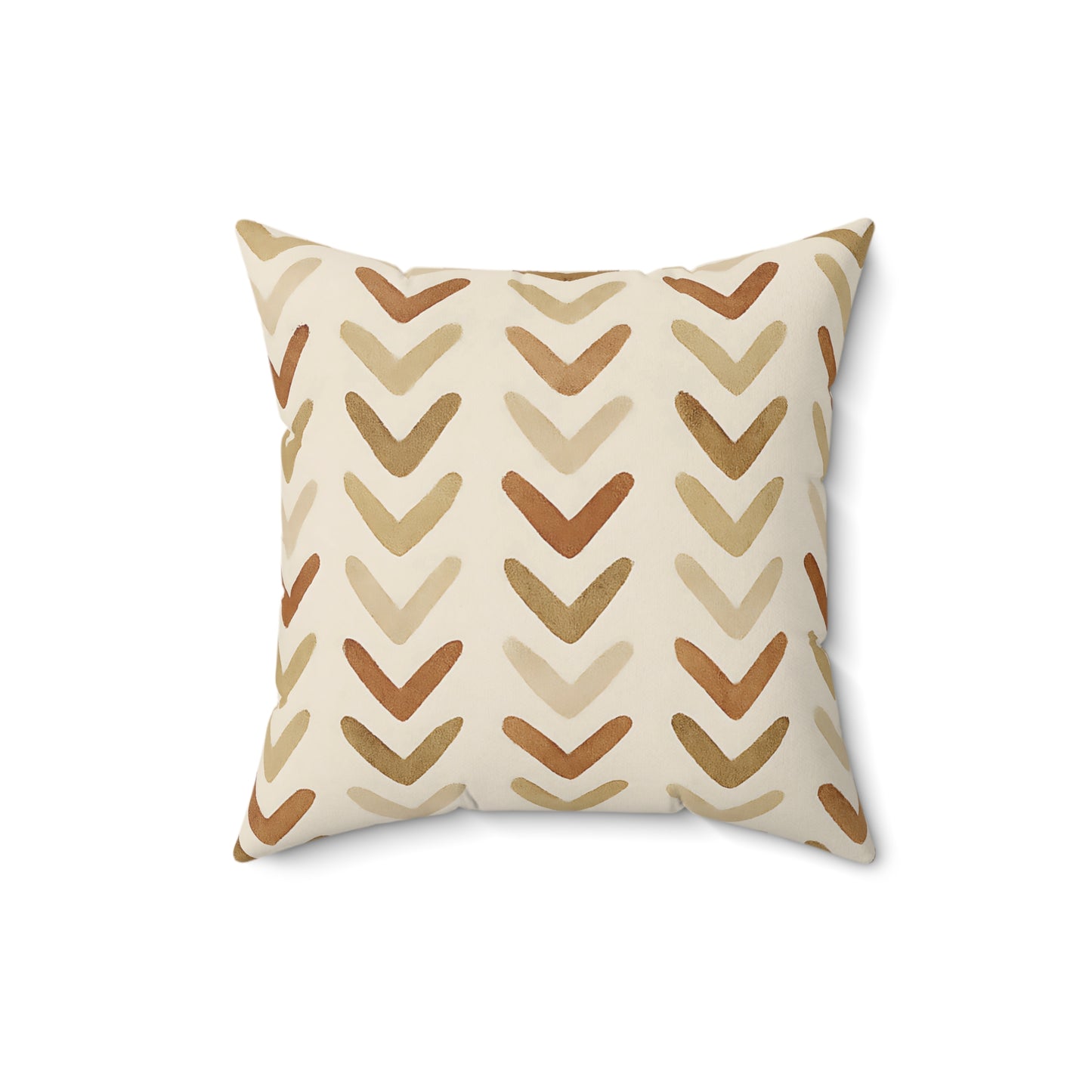 Earth Tone Chevron Throw Pillow - Modern Boho Decorative Cushion with Double-Sided Print