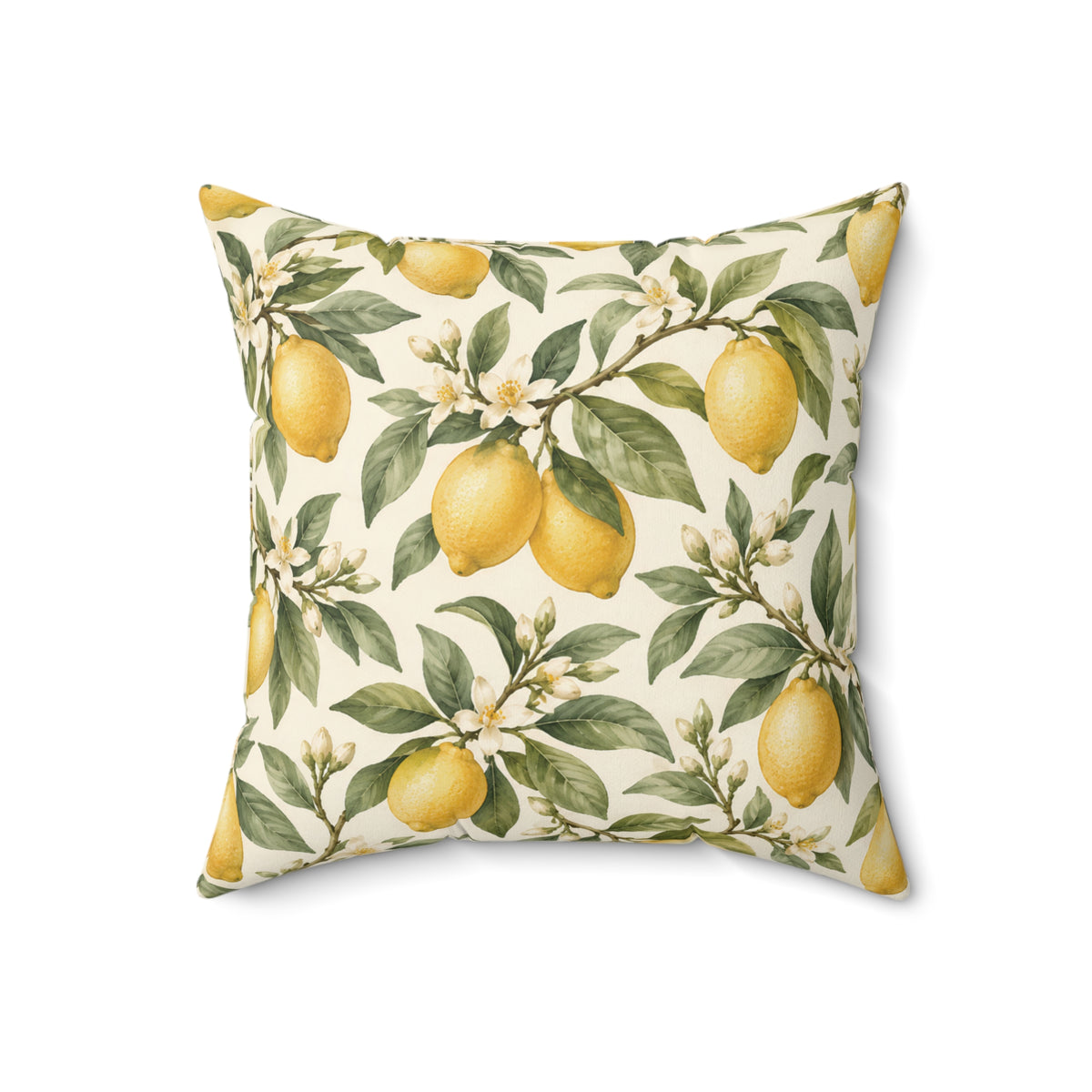 Lemon Grove Decorative Pillow – Botanical Citrus Throw Cushion