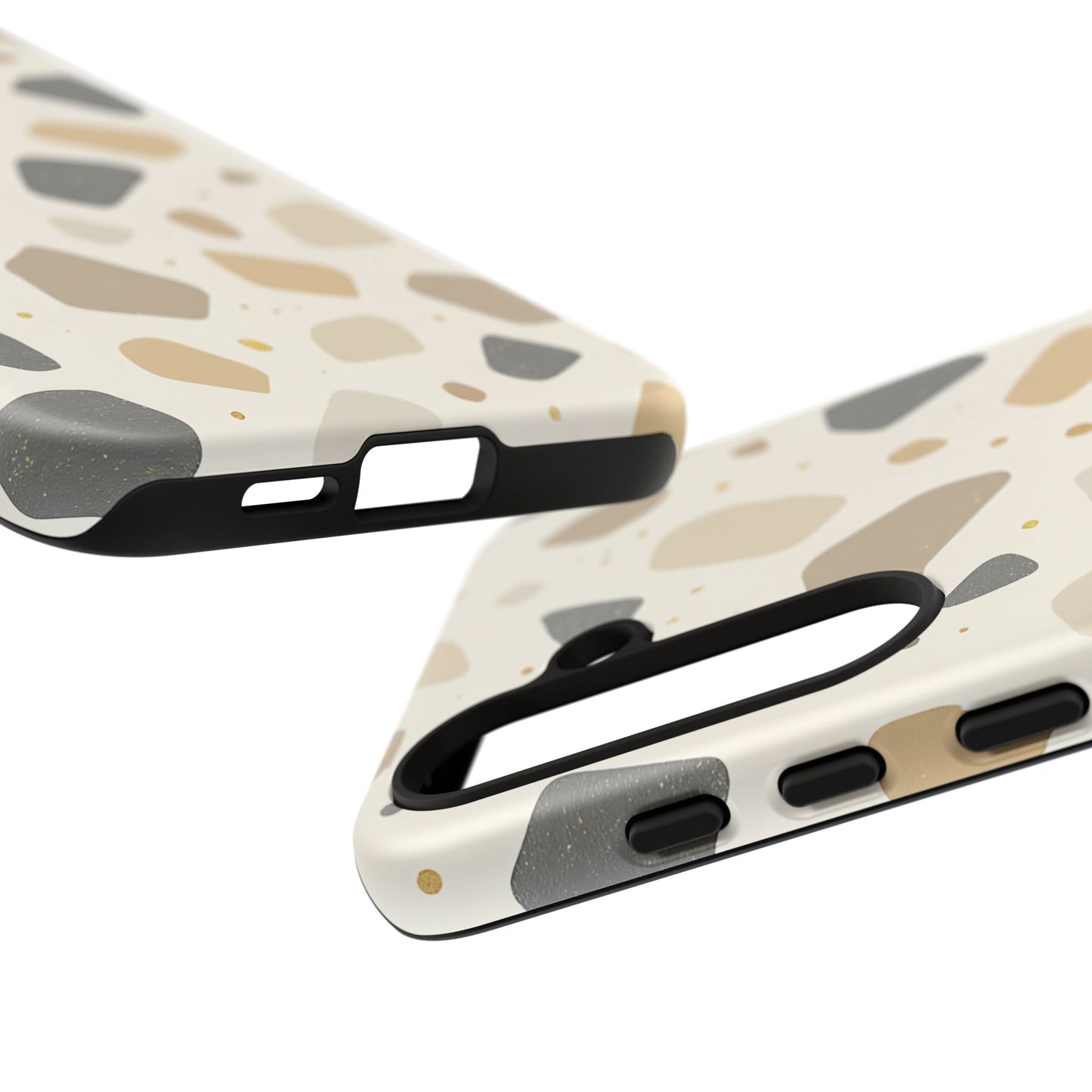 Neutral Terrazzo Pattern iPhone Case – Earthy Stone-Inspired Protective Cover