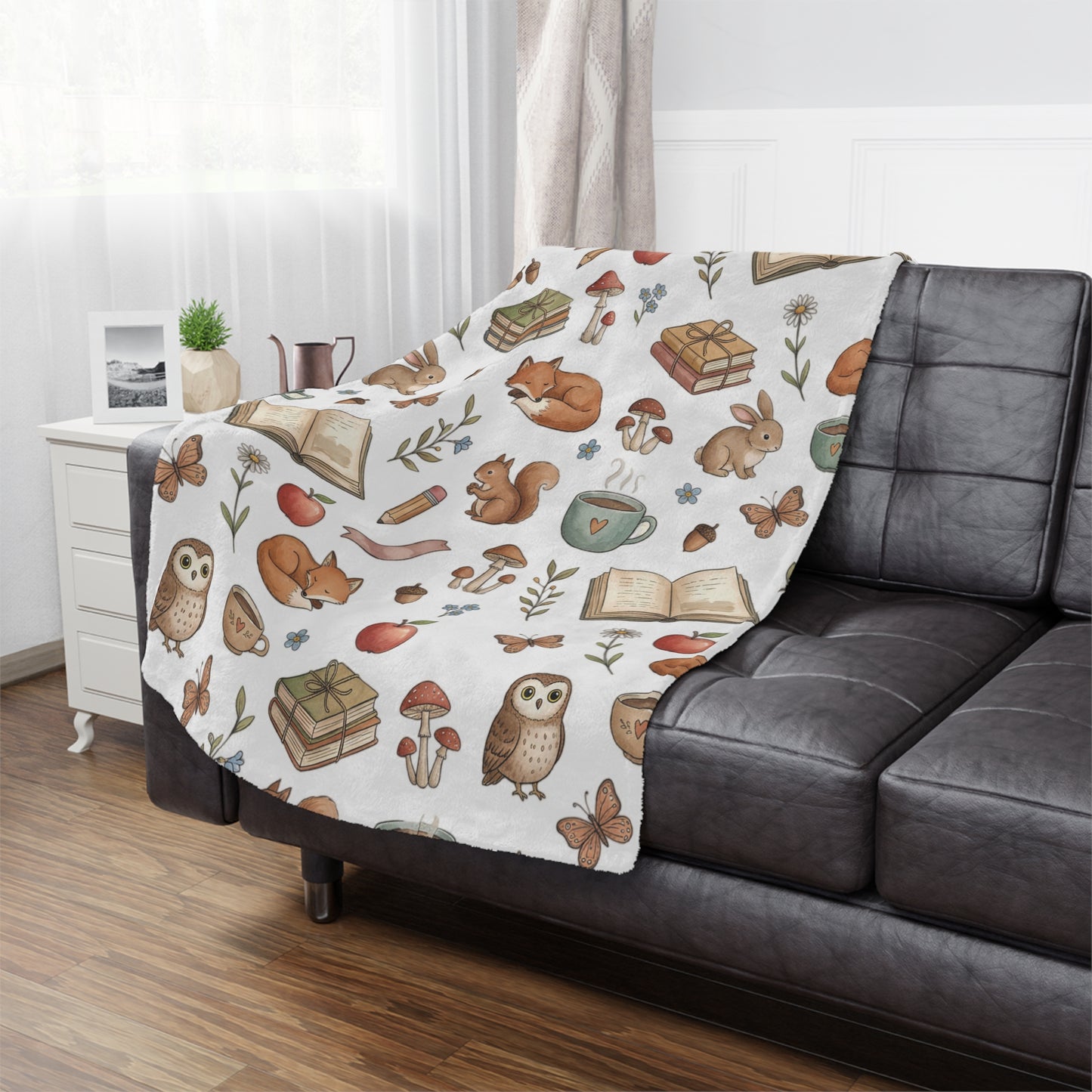 Cozy Woodland Storybook Minky Blanket
