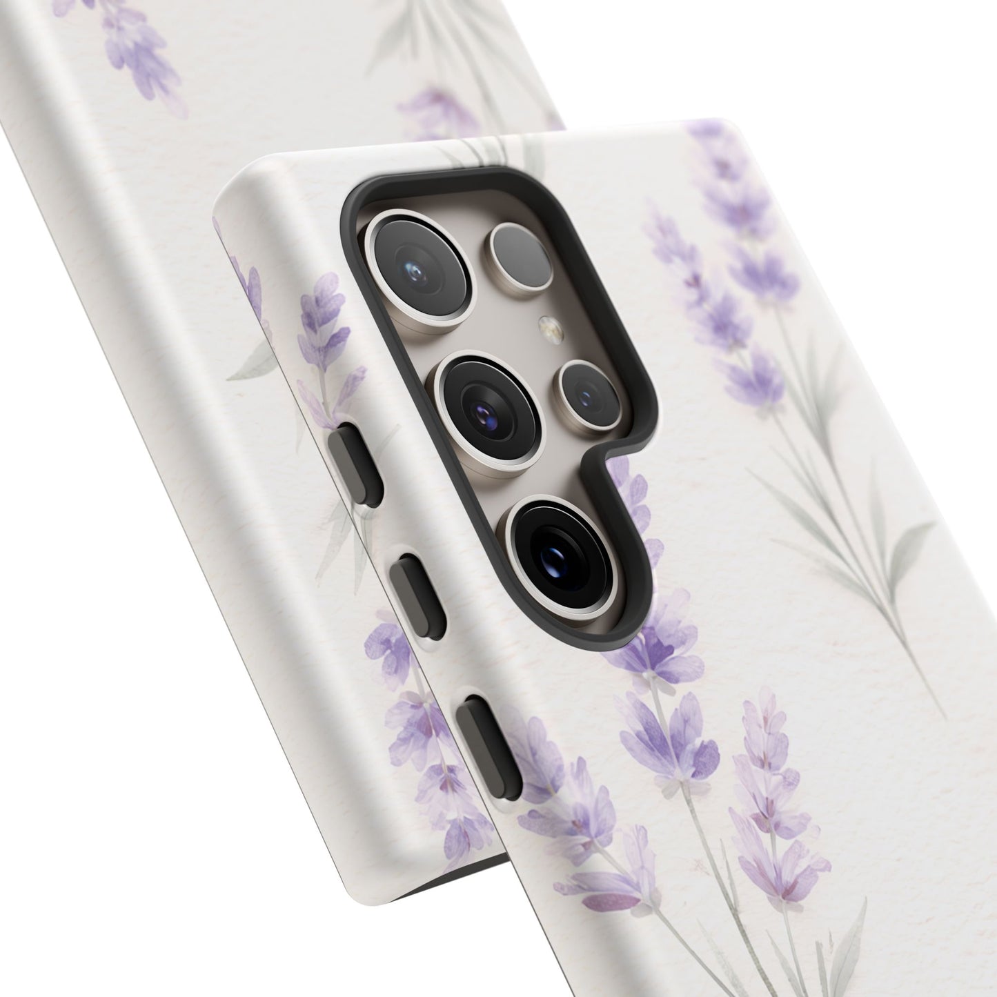 Lavender Floral Phone Case — Protective Tough Case with Purple Botanical Print