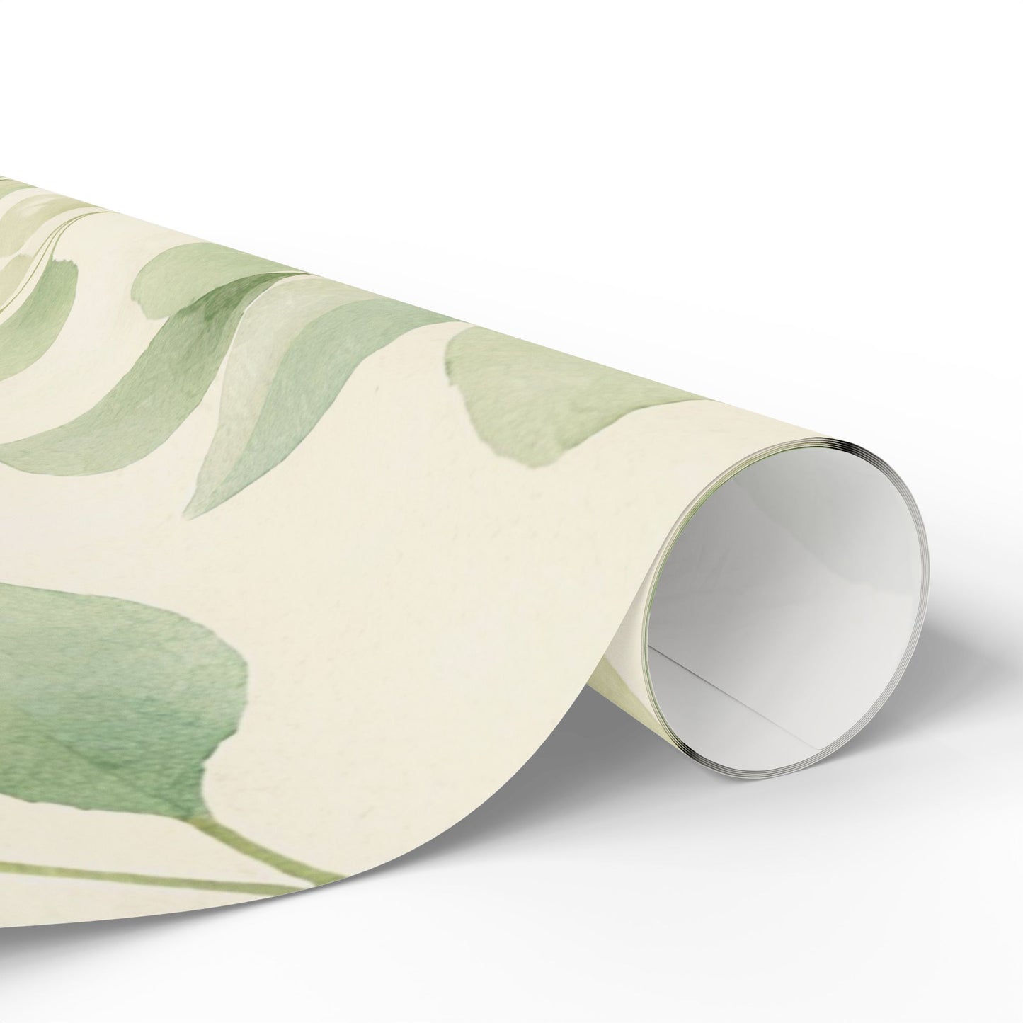 Eucalyptus Watercolor Wrapping Paper Roll — Botanical Gift Wrap for Weddings, Birthdays & Eco-Friendly Presents