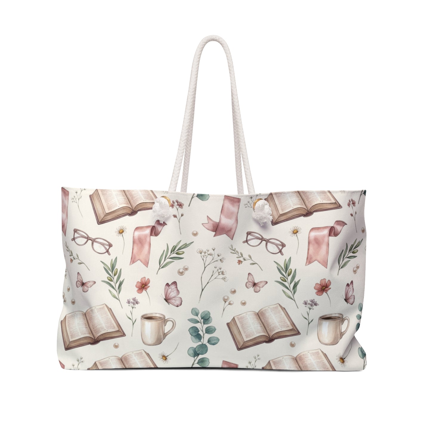 Floral Booklover Weekender Bag — Cozy Reading Travel Tote