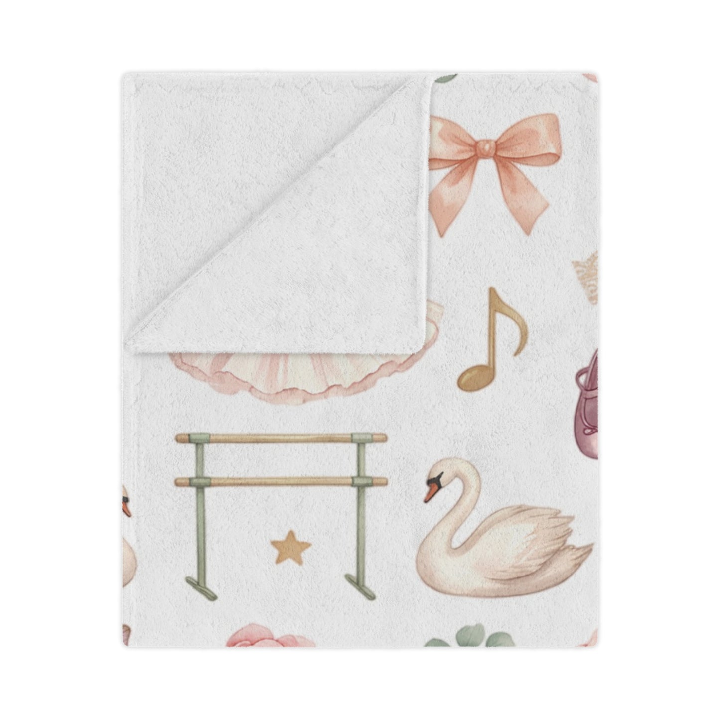 Ballet Dancer Minky Blanket — Pink Tutu & Swan Baby Throw