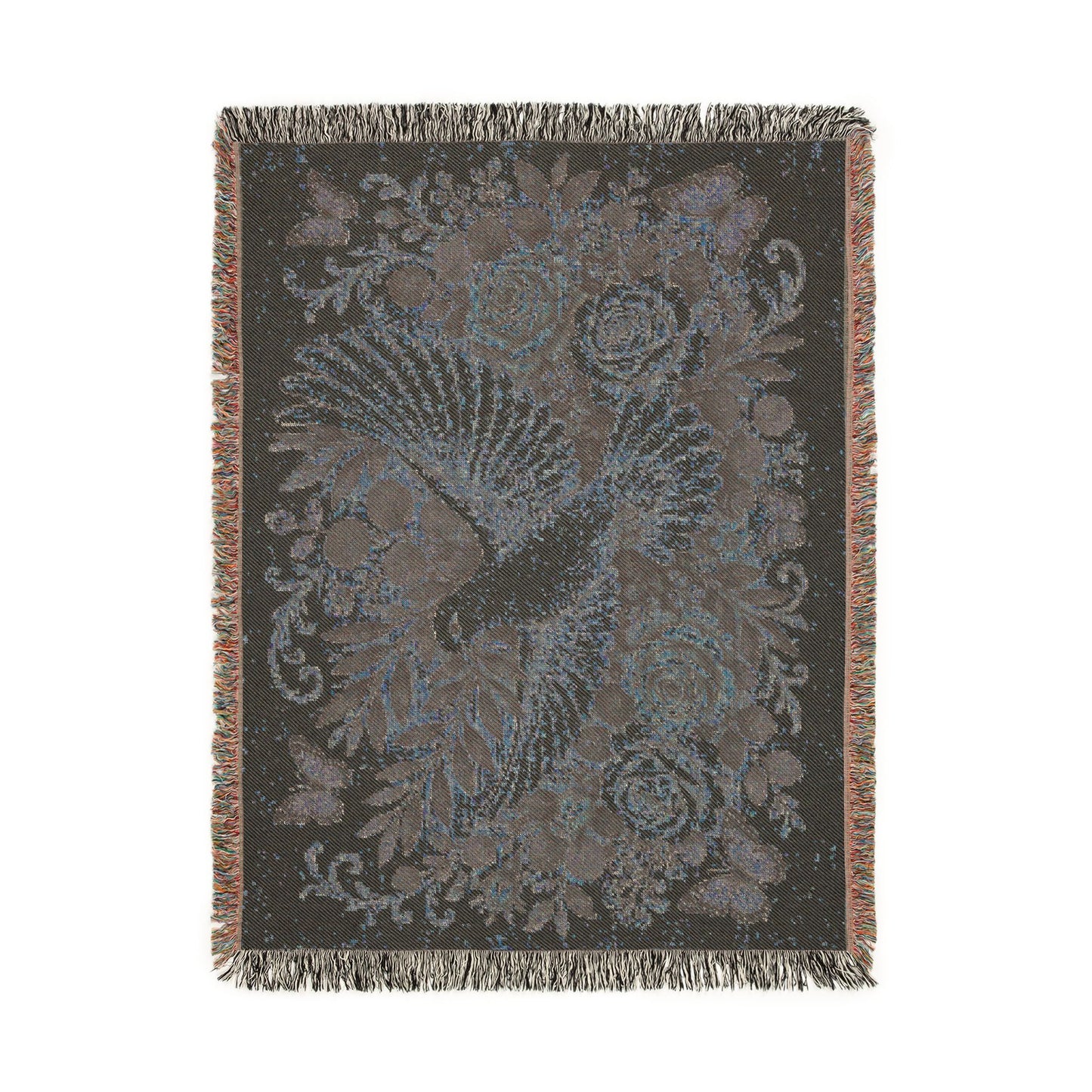 Dove Floral Woven Blanket — Decorative Throw for Living Room, Spiritual Comfort & Memorial Gift