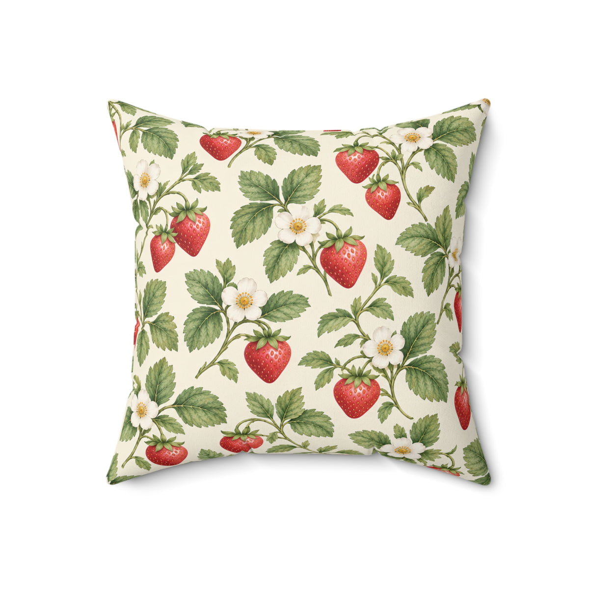 Strawberry Botanical Square Pillow