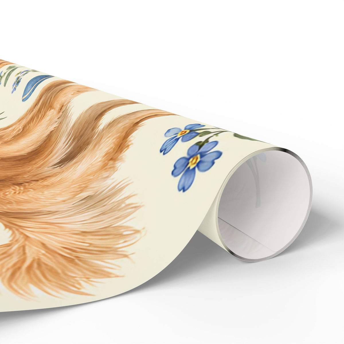 Dog Floral Wrapping Paper — Golden Retriever Gift Wrap (Floral Pattern)