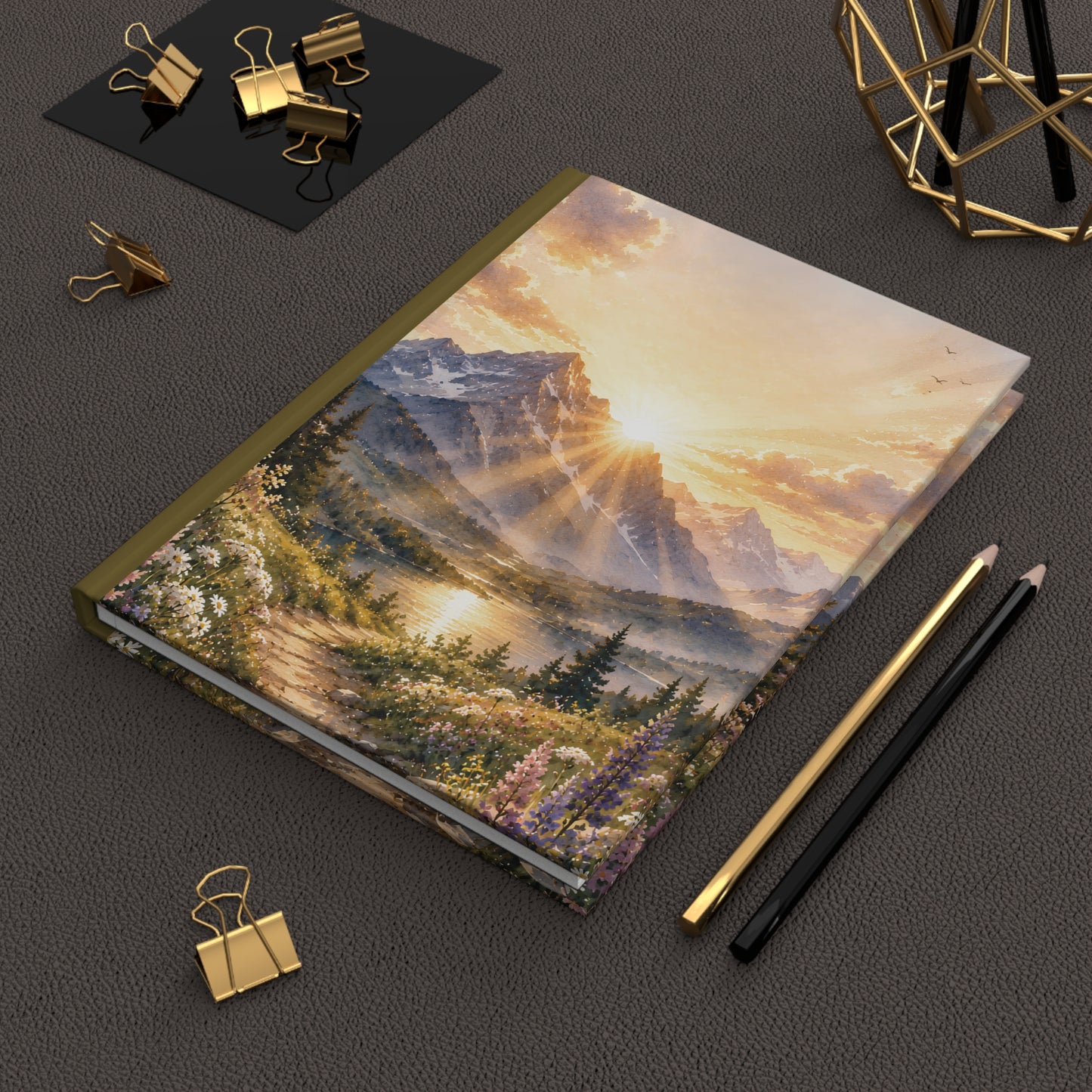 Mountain Sunrise Hardcover Journal — Scenic Nature Notebook for Hiking & Gratitude