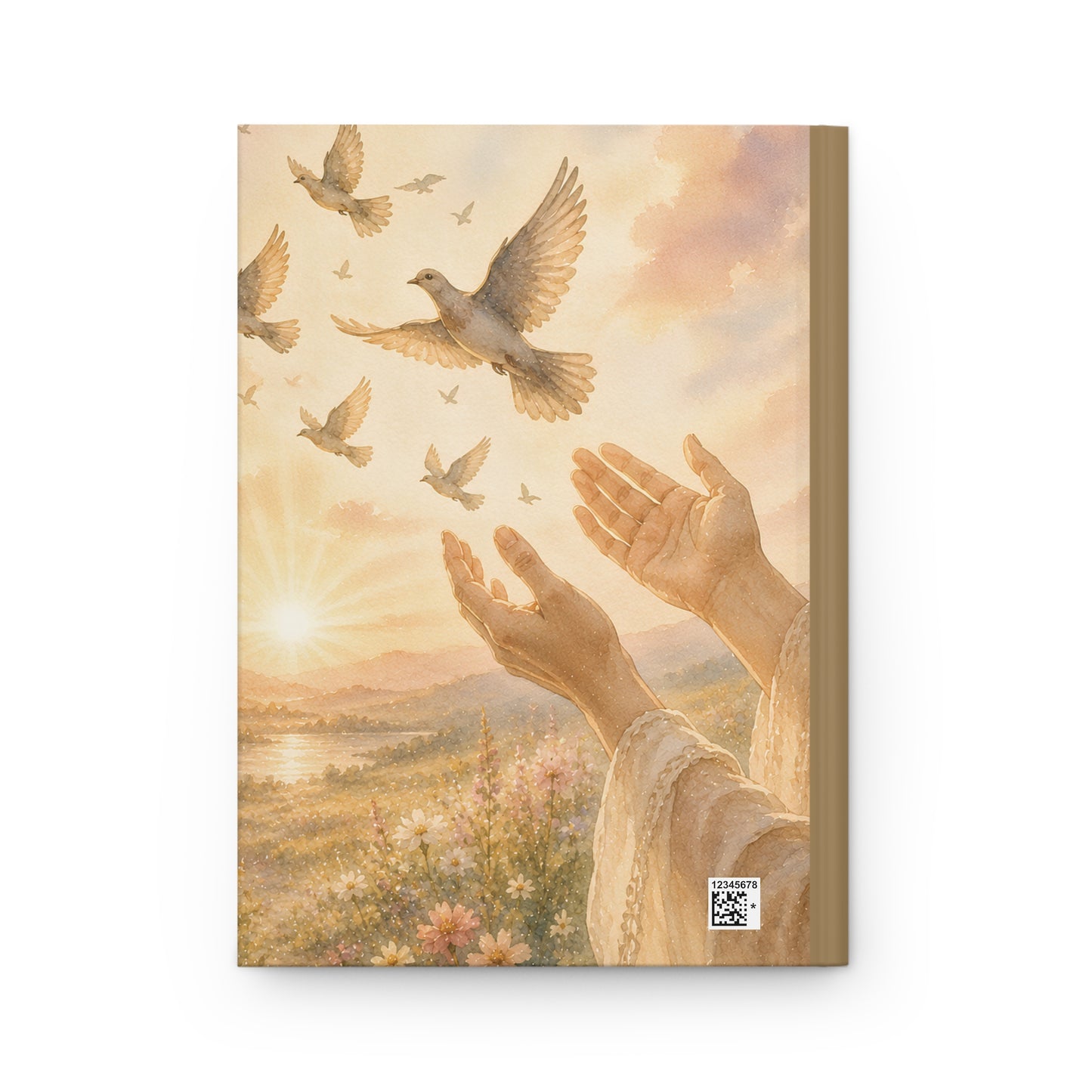Hardcover Journal — Prayerful Sunrise with Doves Inspirational Journal