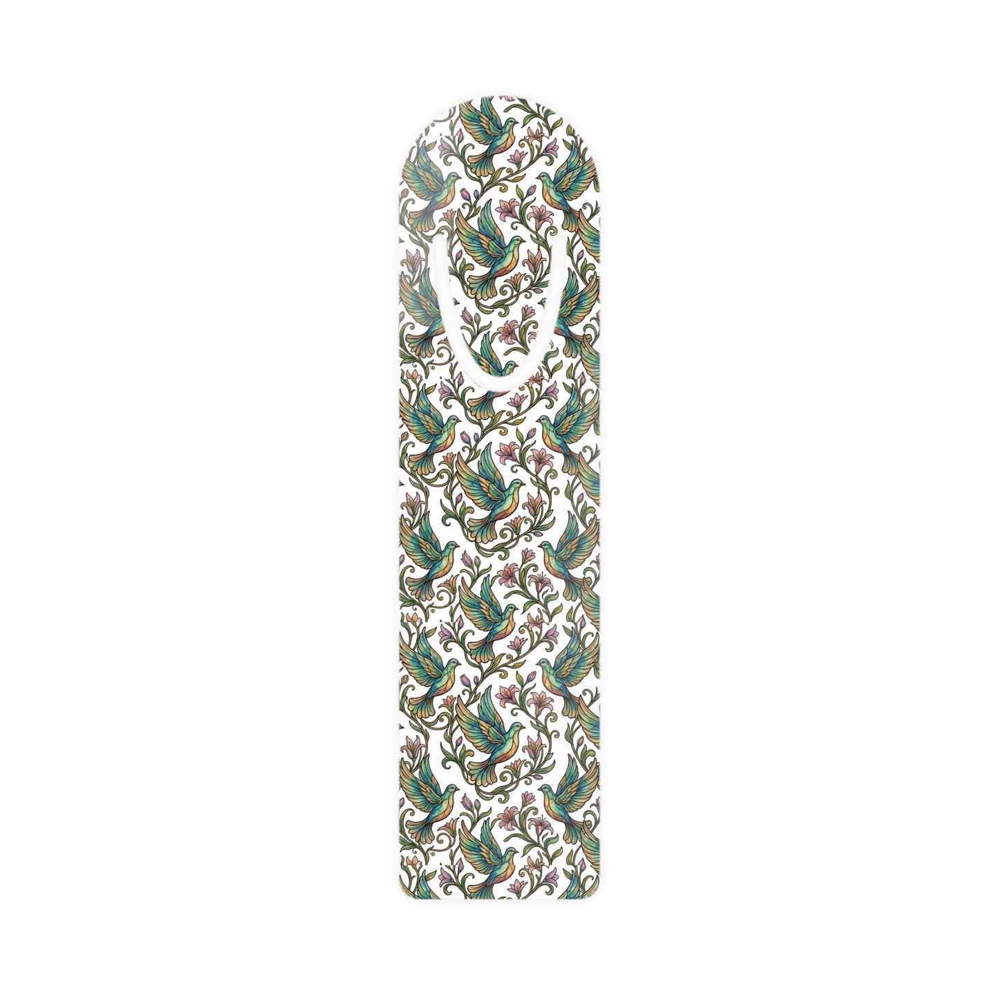 Floral Vintage Bird Metal Bookmark — Elegant Botanical Reading Accessory