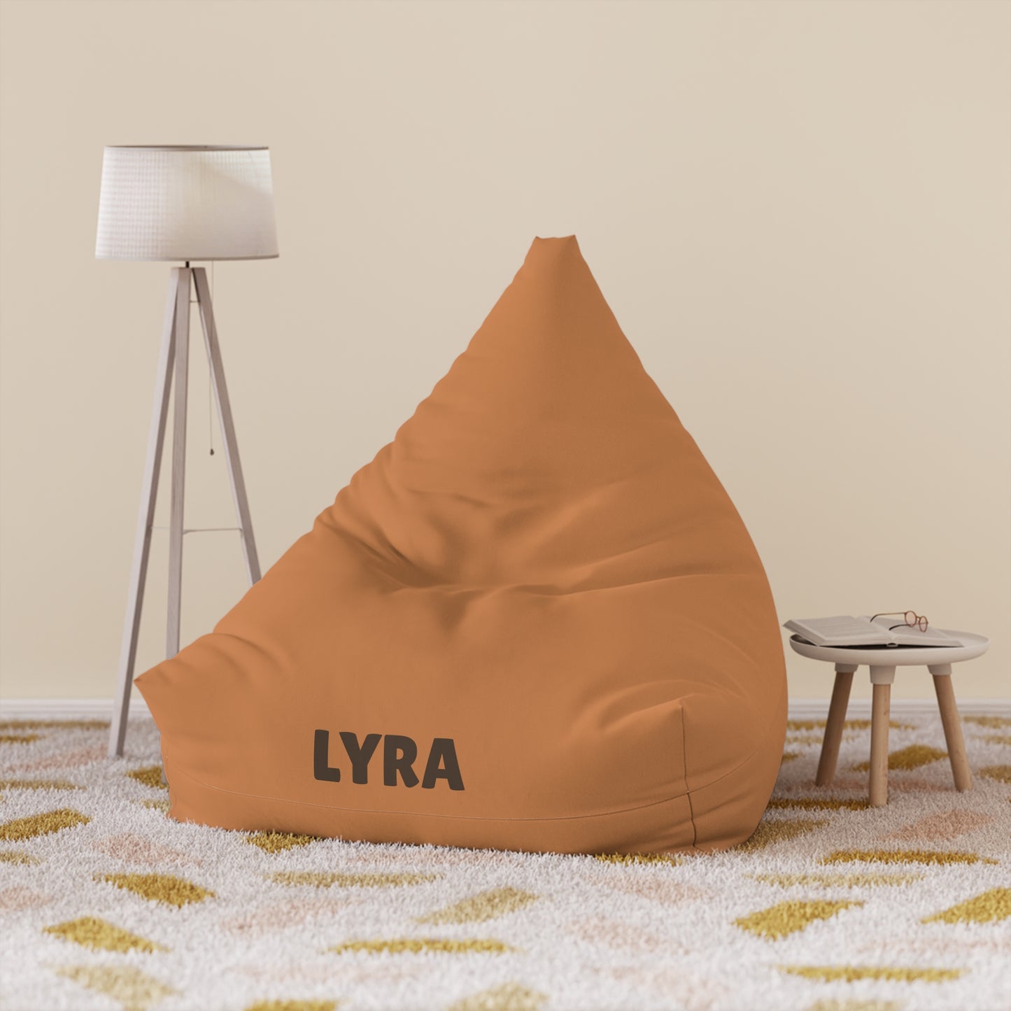 Personalized Bean Bag Cover — 'LYRA' Printed Floor Chair Cover, Cozy Accent Seat for Kids & Teens
