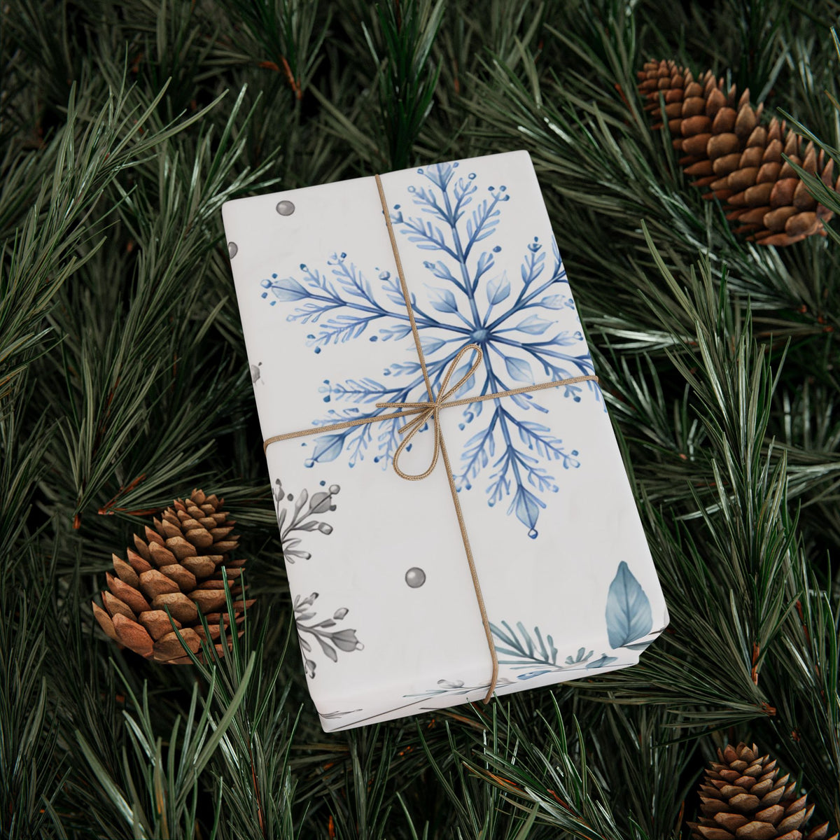 Blue Snowflake Wrapping Paper