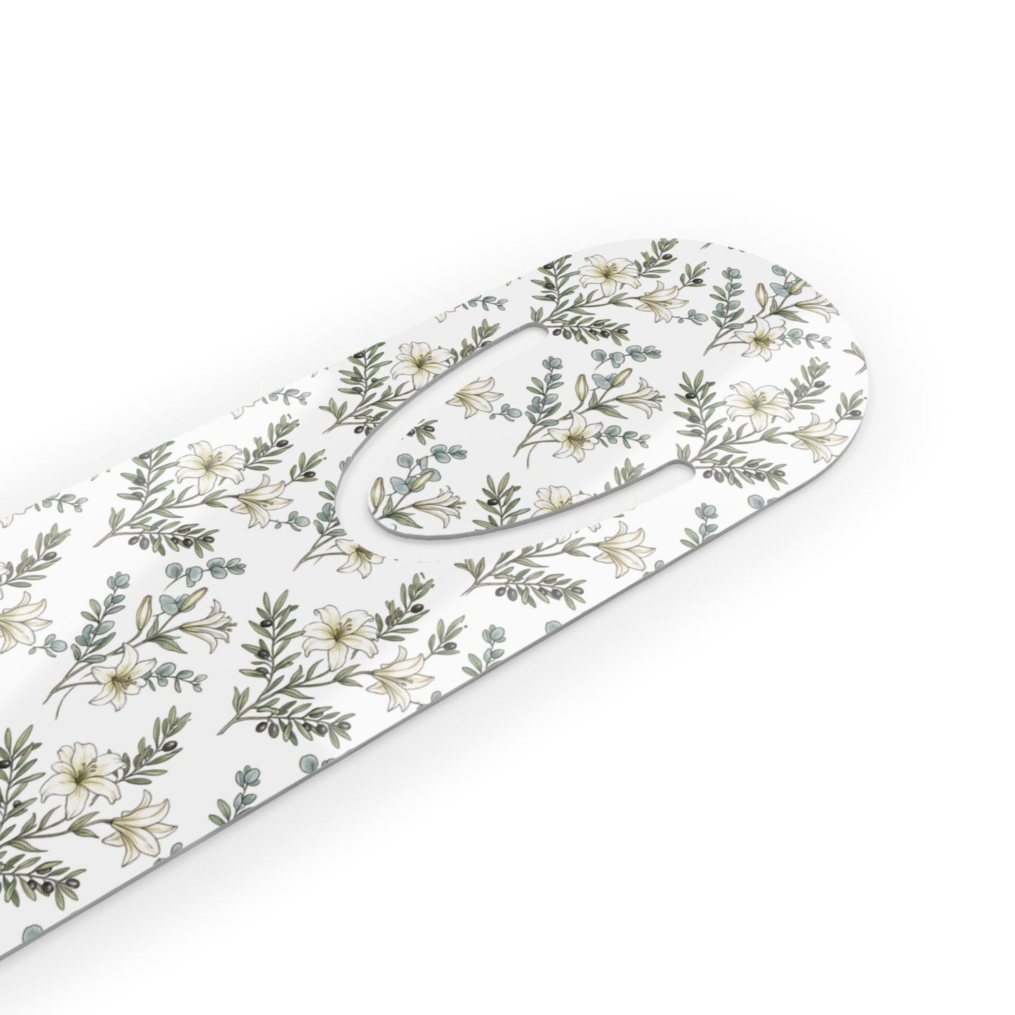 Floral Botanical Metal Bookmark — Elegant Greenery Reading Accessory