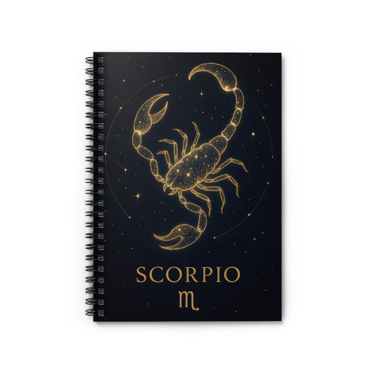 Scorpio Zodiac Galaxy Spiral Notebook – Celestial Astrology Writing Journal (6" x 8", 118 Pages)