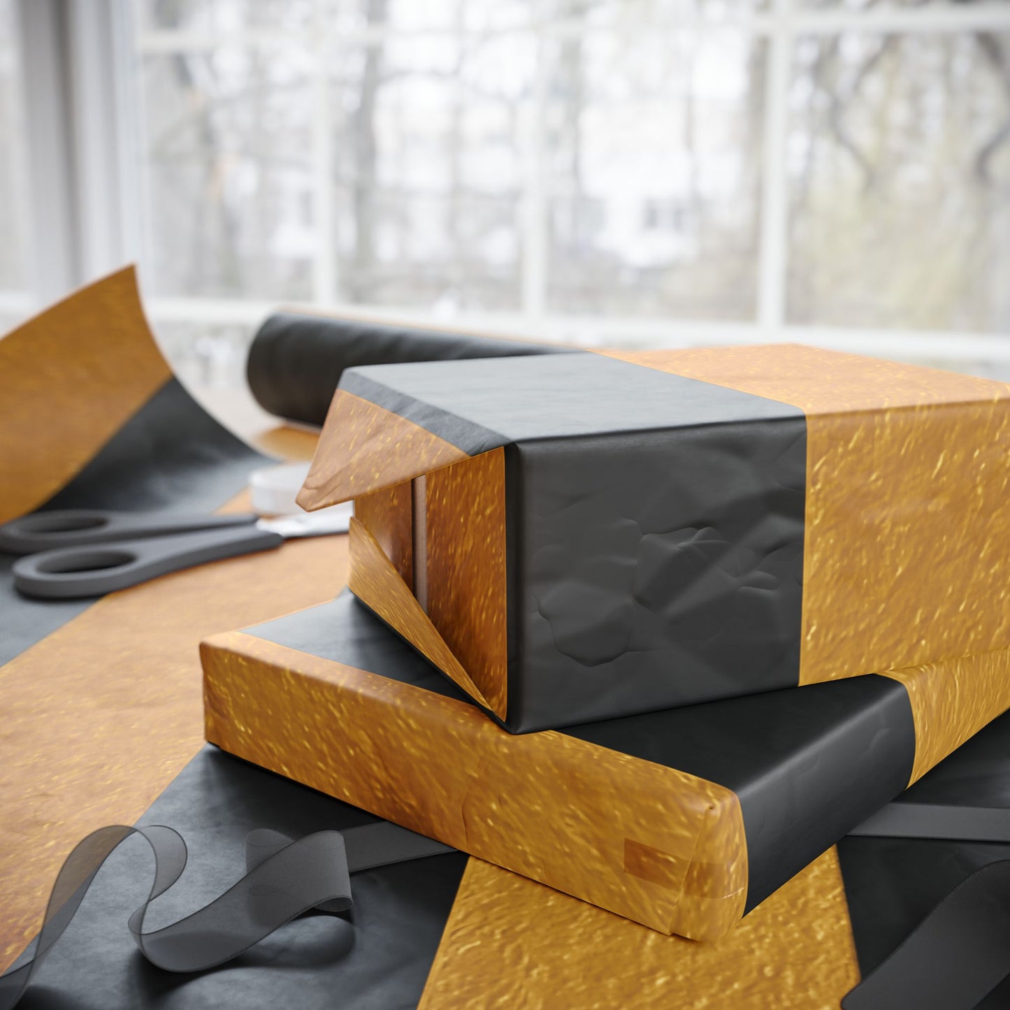 Chic Black & Gold Striped Wrapping Paper – Bold Luxury Gift Wrap