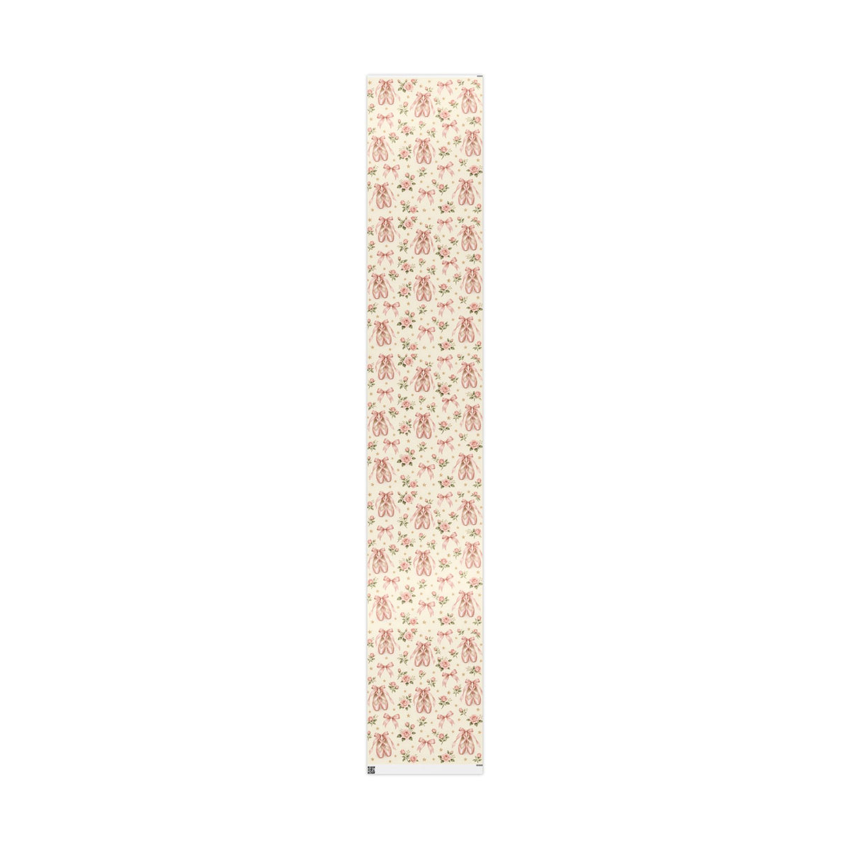 Vintage Ballet Floral Wrapping Paper Roll — Pink Shoes & Roses Gift Wrap