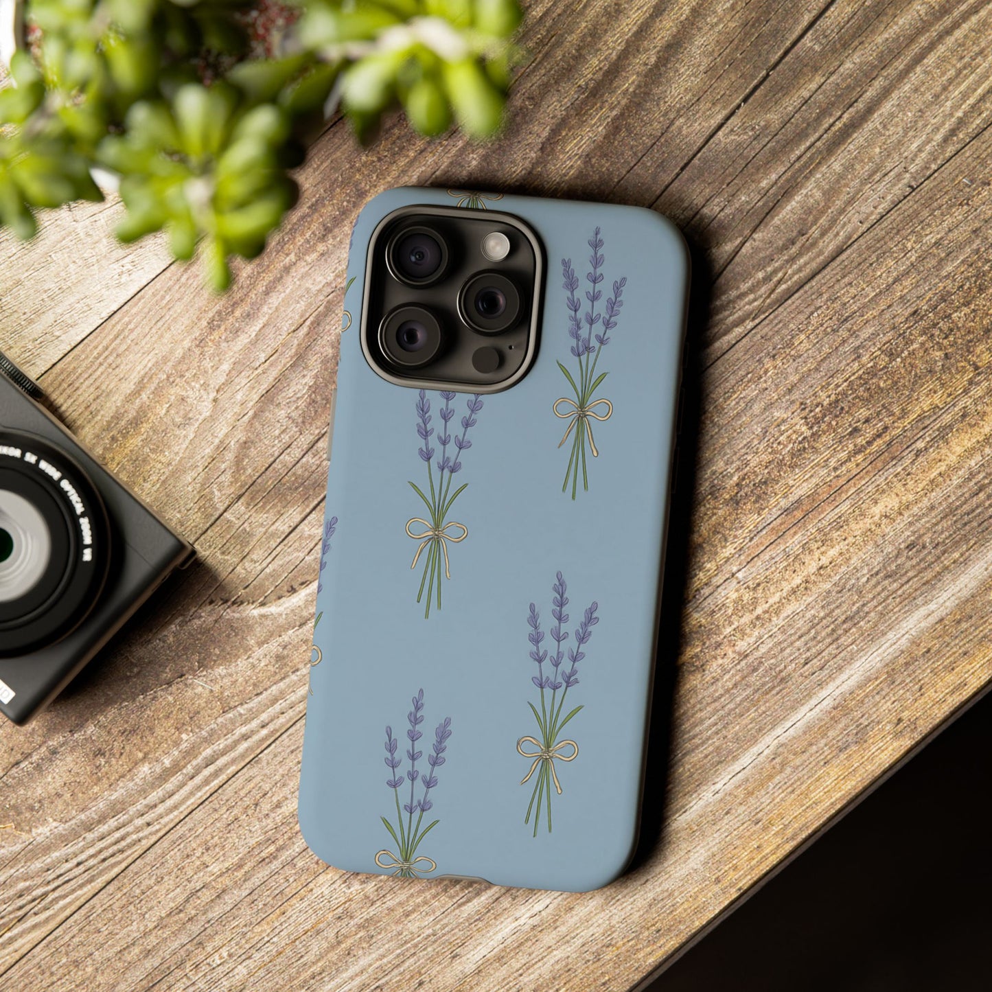 Lavender Bundle Phone Case – Blue Botanical Floral Print with 3D Wrap Design