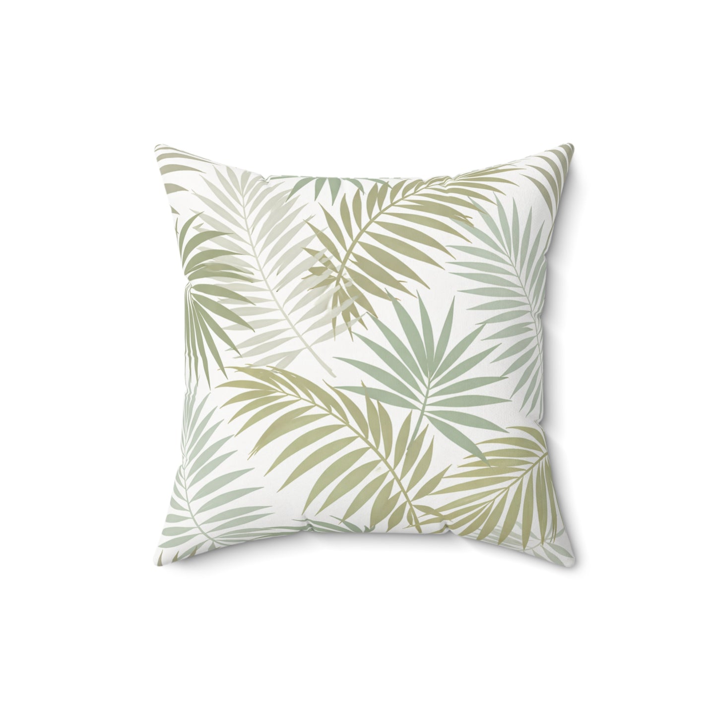 Tropical Palm Leaf Pillow — Green Botanical Decorative Throw Pillow