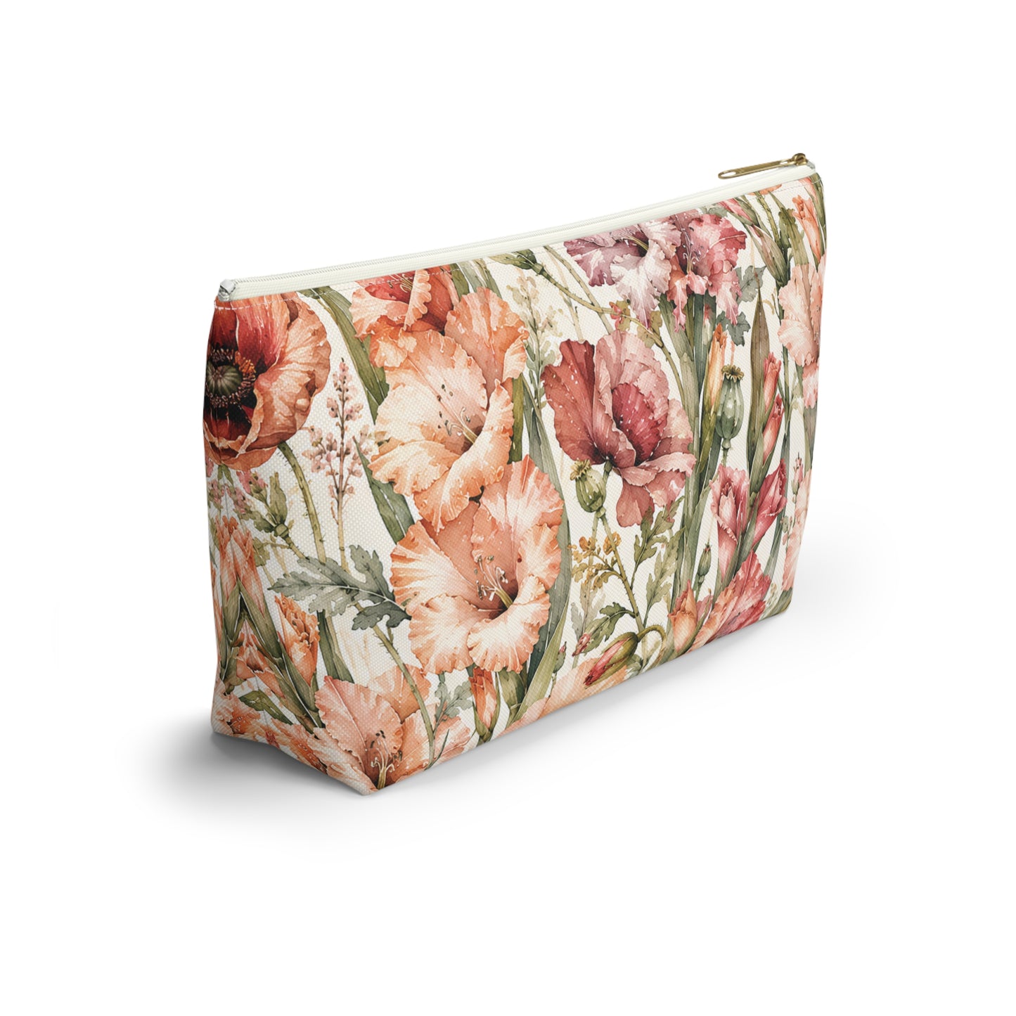 Floral Gladiolus Accessory Pouch — Botanical Makeup Bag