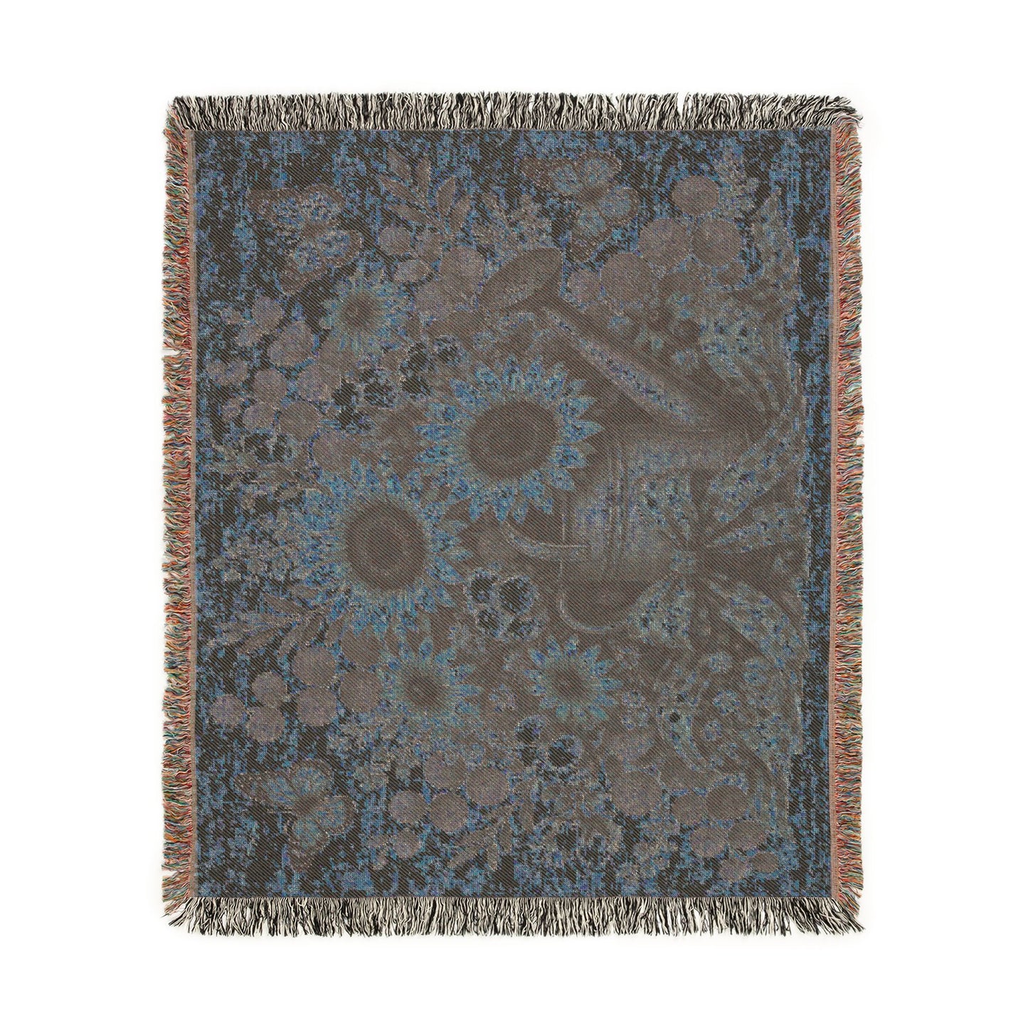 Sunflower Bouquet Woven Blanket — Vintage Floral Throw