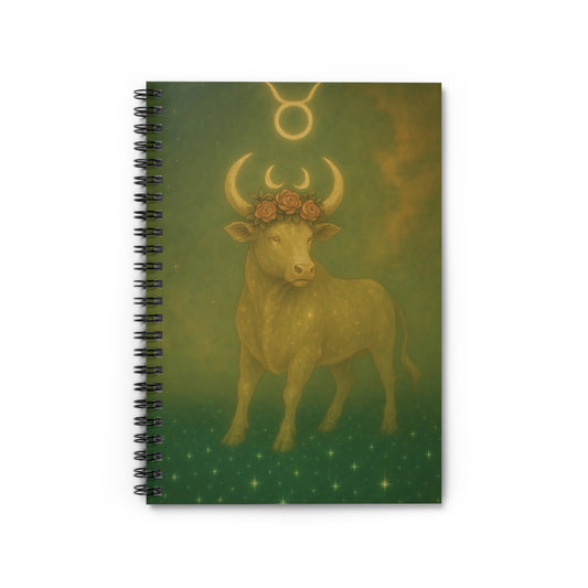 Taurus Zodiac Galaxy Spiral Notebook – Celestial Bull Astrology Journal (6" x 8", 118 Pages)