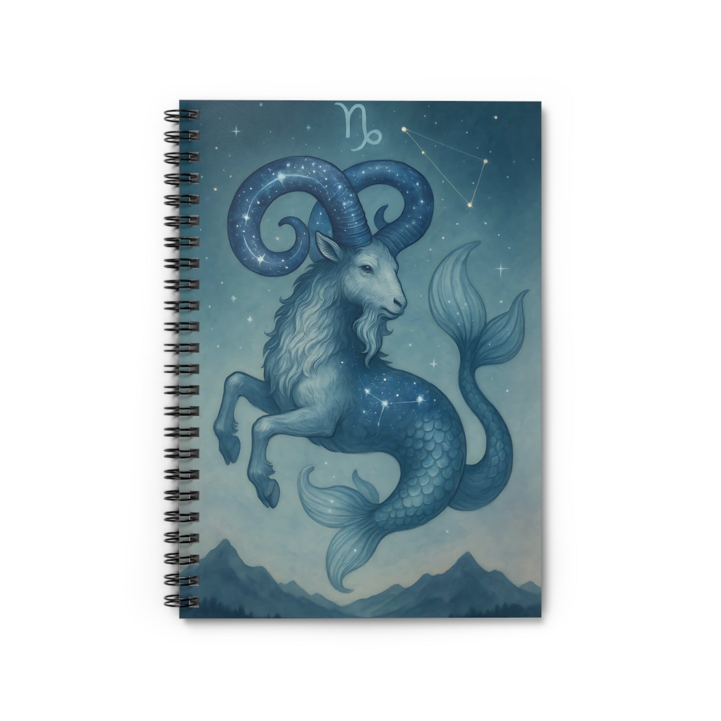 Capricorn Zodiac Galaxy Spiral Notebook – Celestial Sea Goat Astrology Journal (6" x 8", 118 Pages)