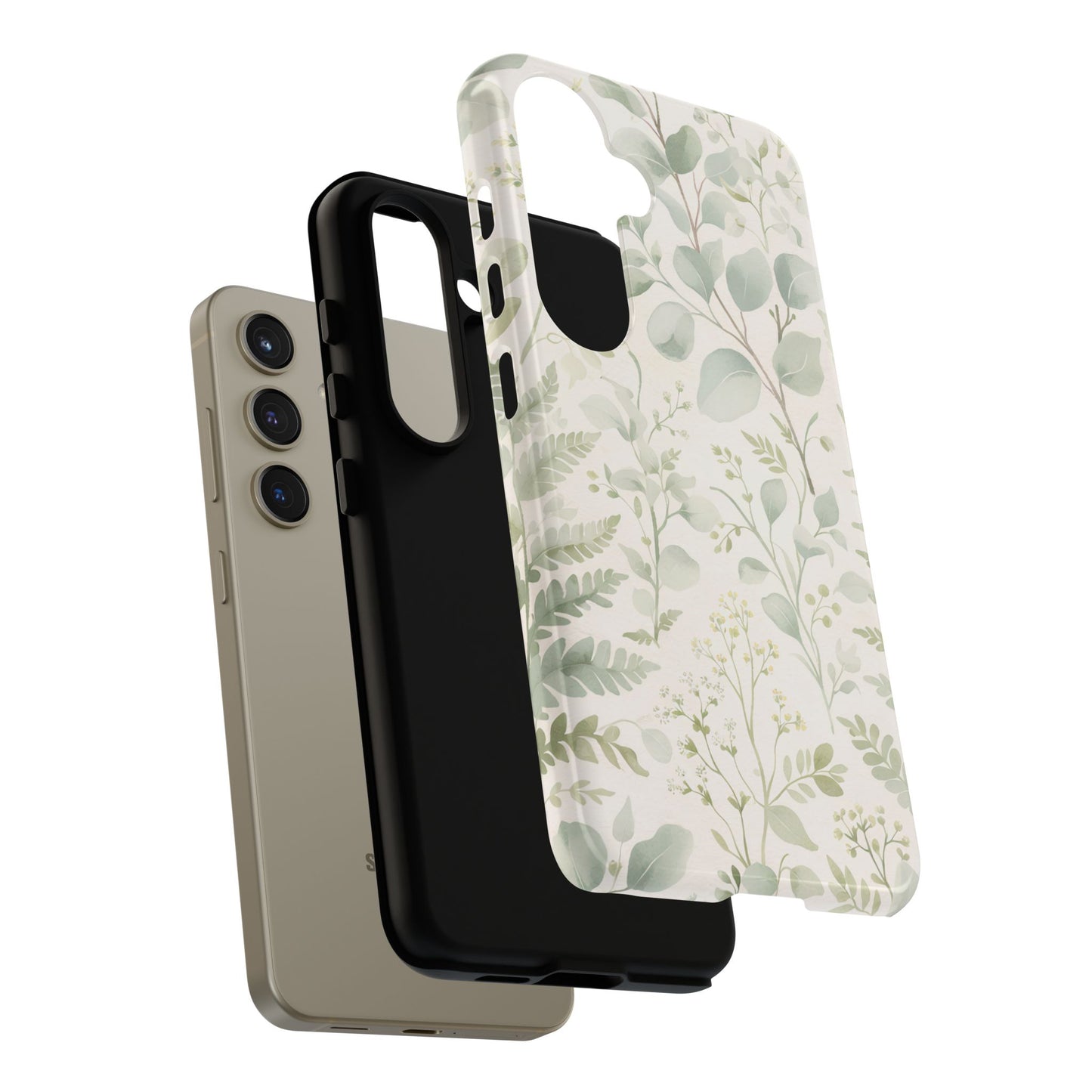 Floral Fern Tough Phone Case — Soft Green Botanical iPhone Cover