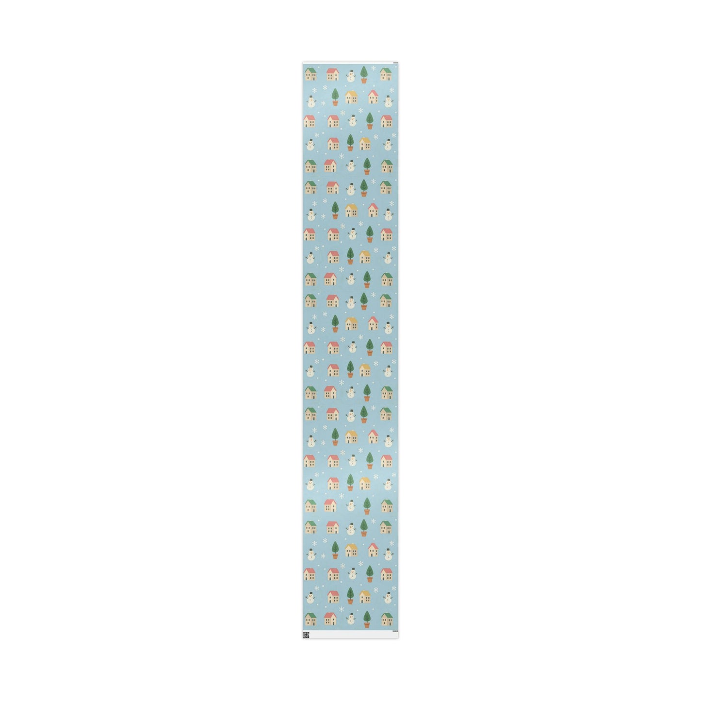 Whimsical Winter Village Wrapping Paper – Snowmen, Trees & Cozy Houses