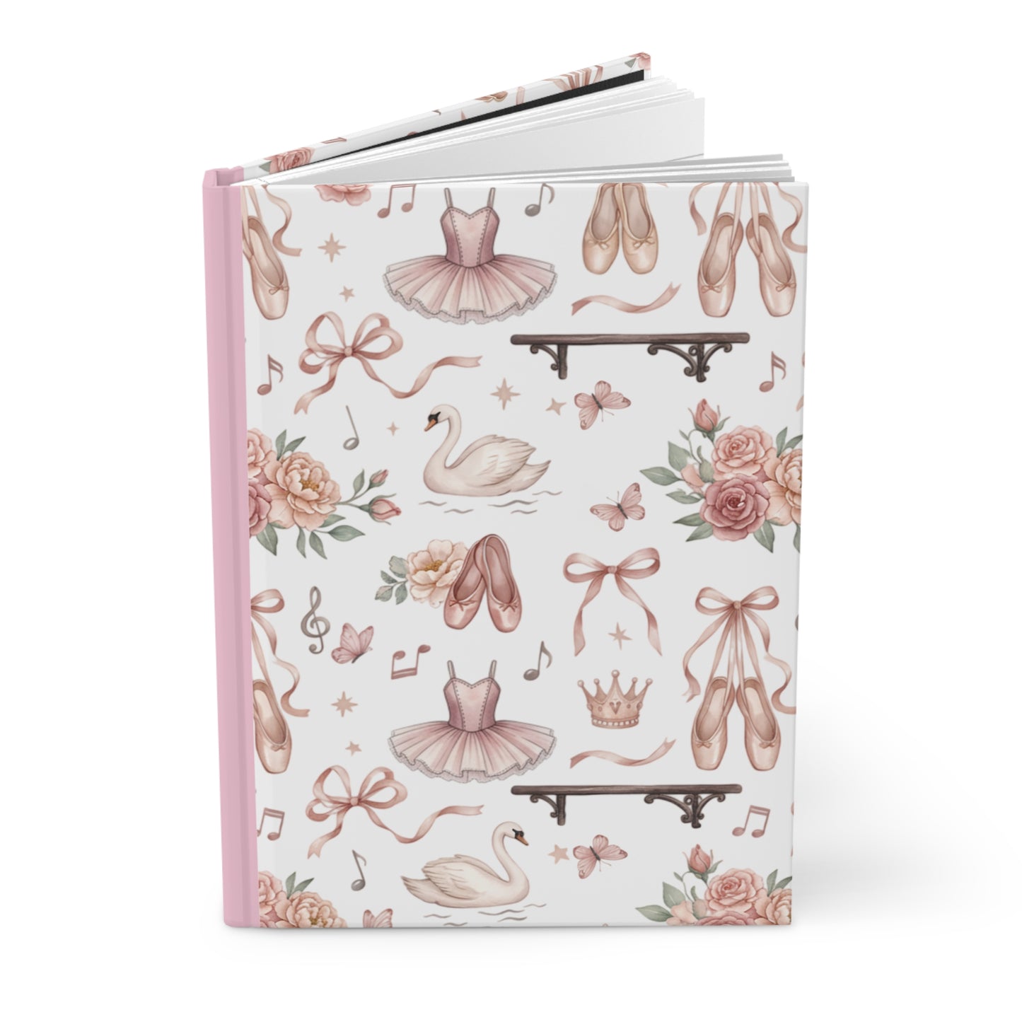 Ballet Dreams Hardcover Journal — Swan, Tutu & Pointe Shoe Notebook
