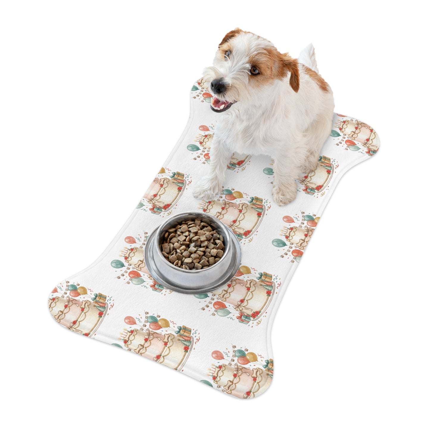 Birthday Cake Pet Feeding Mat — Festive Non-Slip Placemat for Dogs