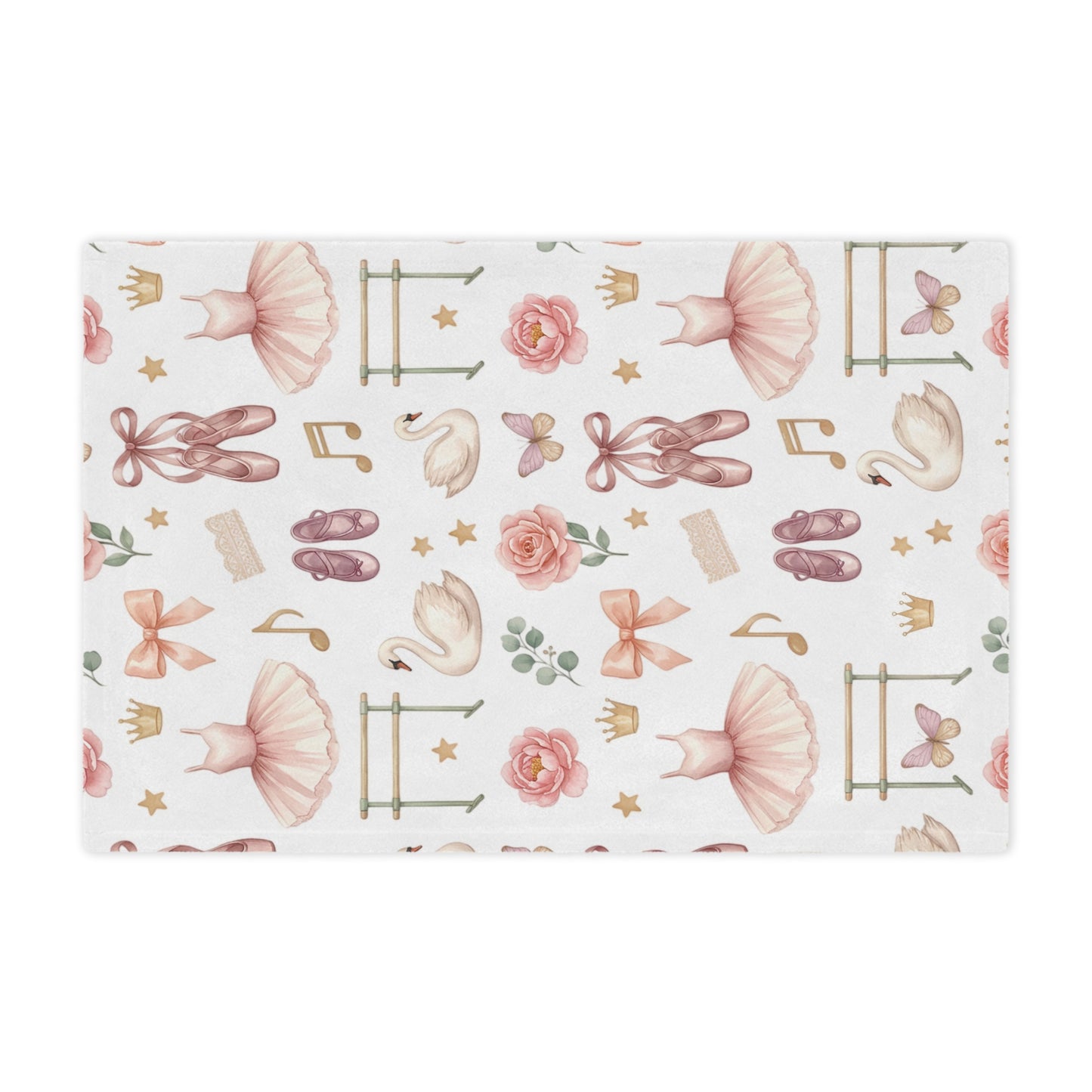 Ballet Dancer Minky Blanket — Pink Tutu & Swan Baby Throw