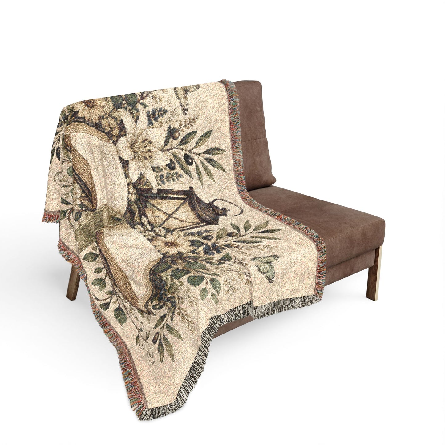Woven Blanket — Vintage Bible & Lantern Tapestry Throw