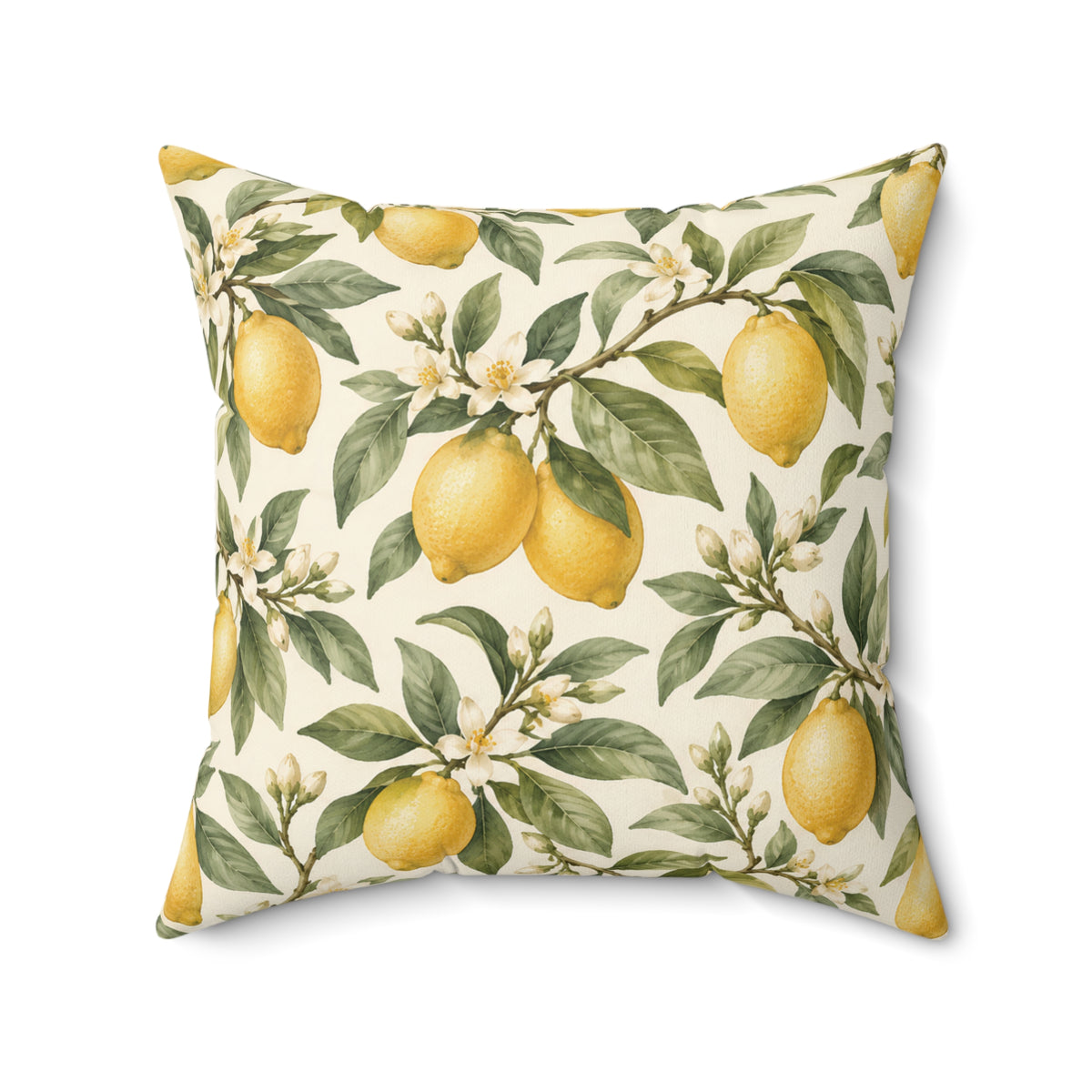 Lemon Grove Decorative Pillow – Botanical Citrus Throw Cushion