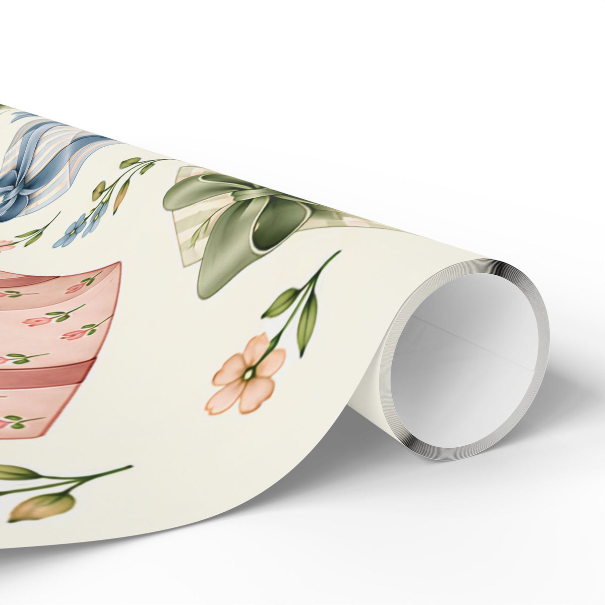 Floral Gift Wrap Roll — Pastel Presents & Bows Wrapping Paper