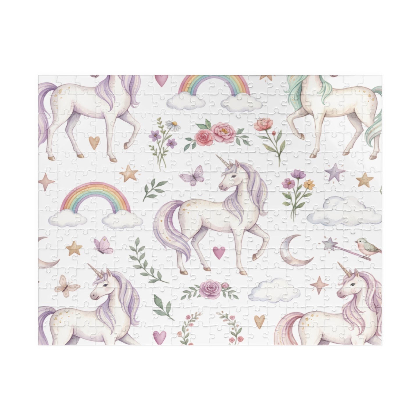 Unicorn Dreams Jigsaw Puzzle — Pastel Rainbow & Floral 110–1014 Piece