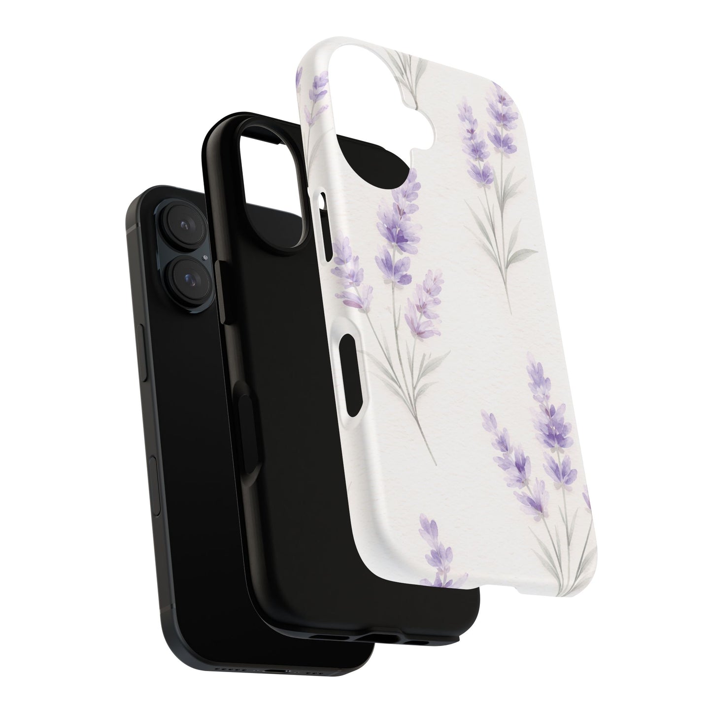 Lavender Floral Phone Case — Protective Tough Case with Purple Botanical Print
