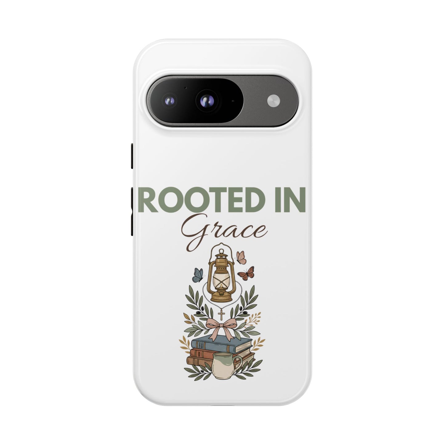 Rooted in Grace Phone Case — Floral Lantern Christian Protective Cover