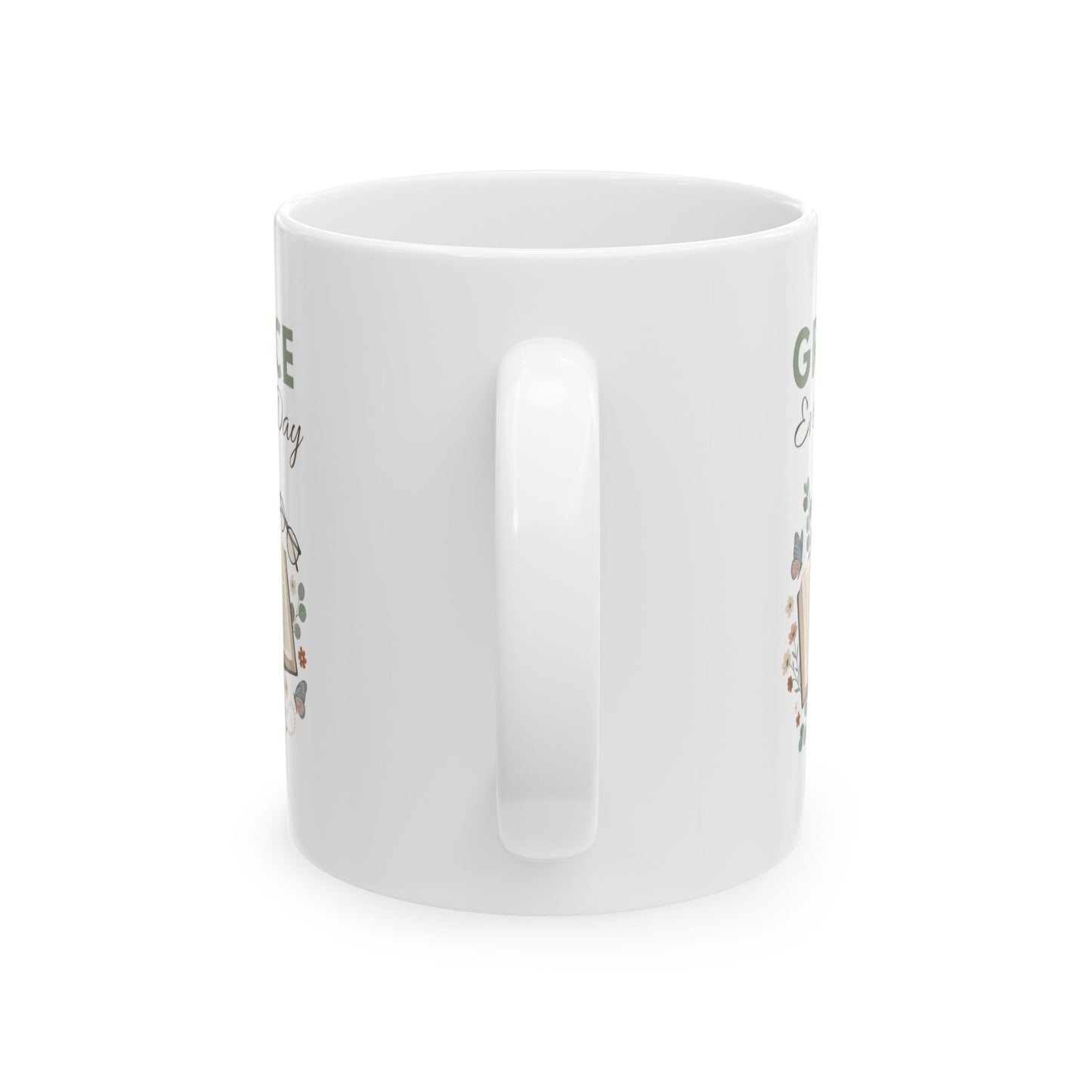 Grandma Ceramic Mug - "Grace Every Day" Floral Gift Mug (11oz/15oz)