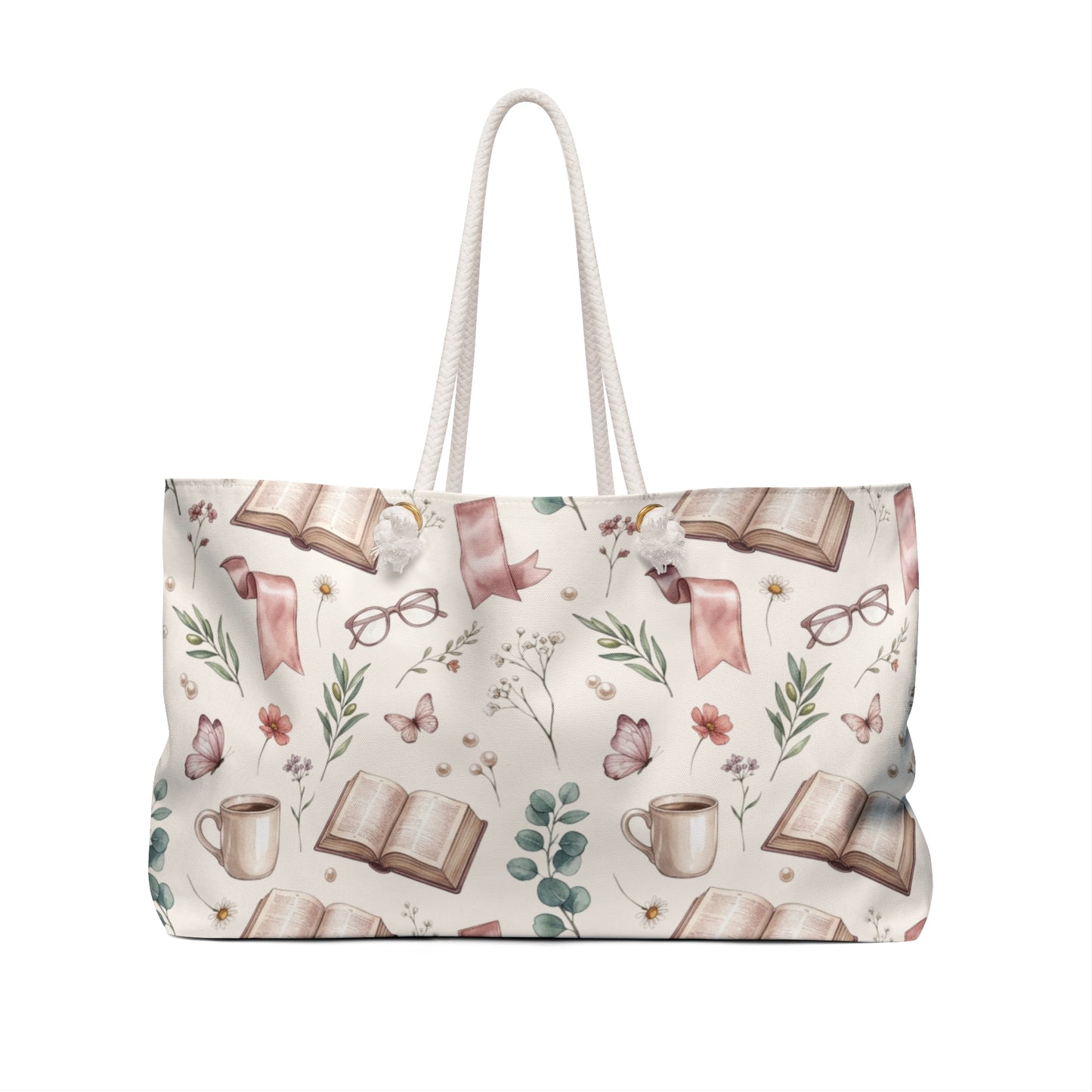 Floral Booklover Weekender Bag — Cozy Reading Travel Tote