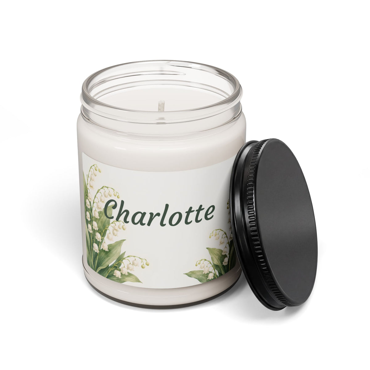 Personalized Lily of the Valley Scented Soy Candle — 9oz (Custom Name)