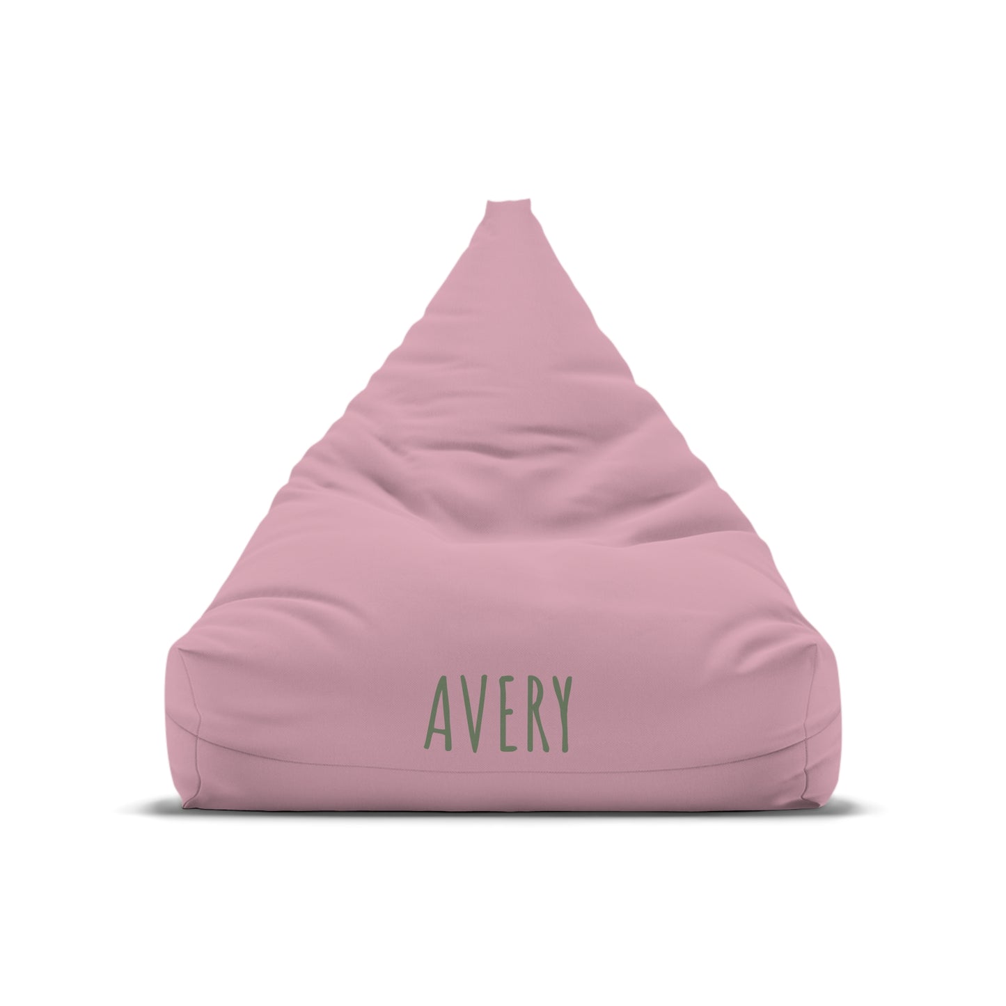 Personalized Pink Bean Bag Cover — Custom Name Avery Kids Lounger