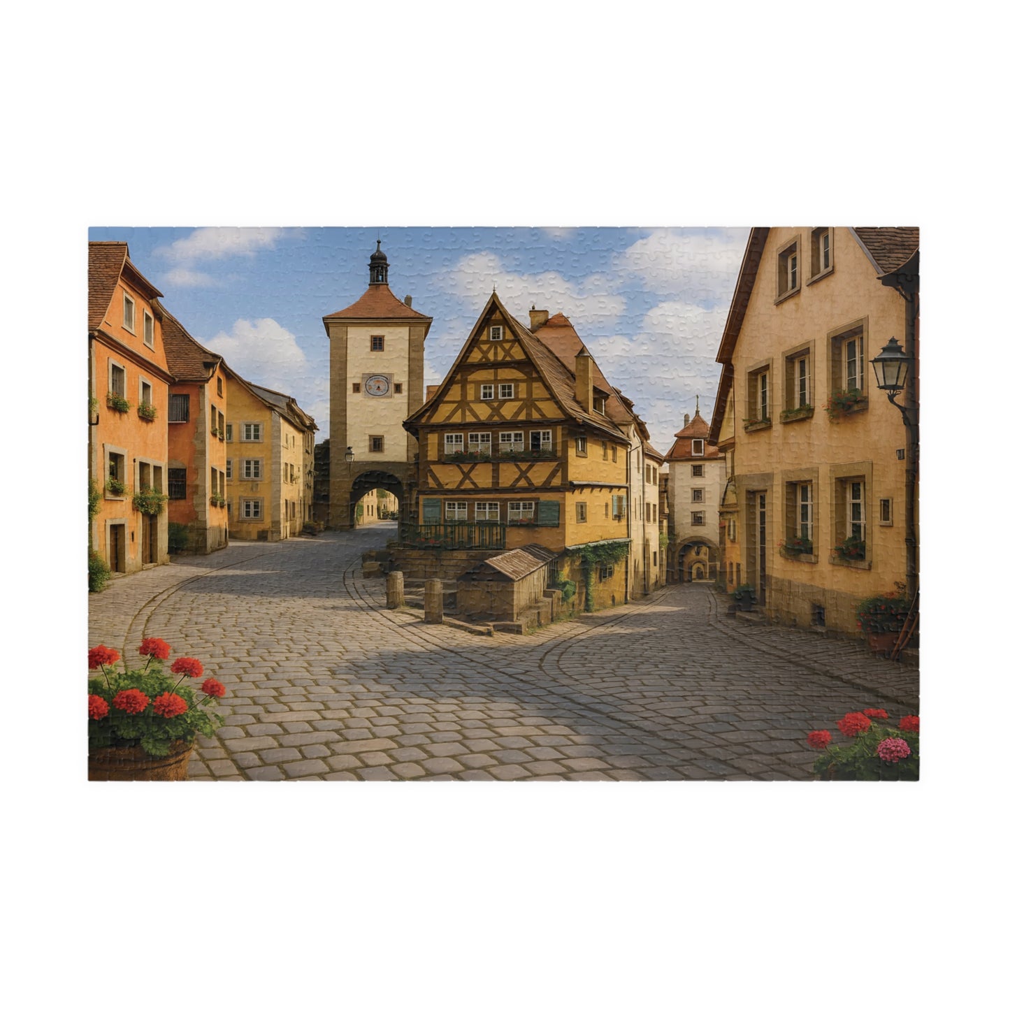 Medieval German Village Puzzle – Cobblestone Streets & Historic Architecture