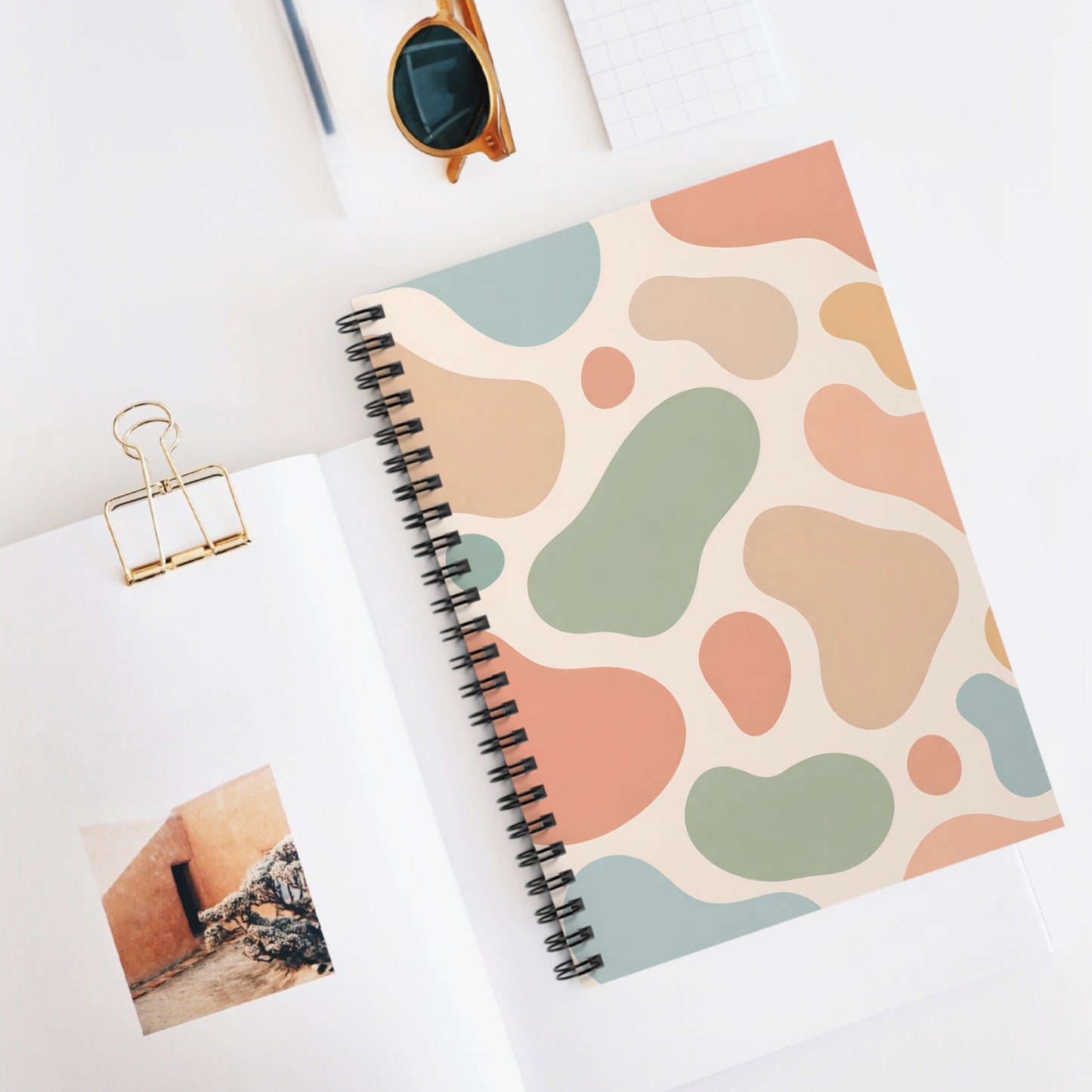 Abstract Pastel Pattern Spiral Notebook — Ruled Journal for Notes & Planning
