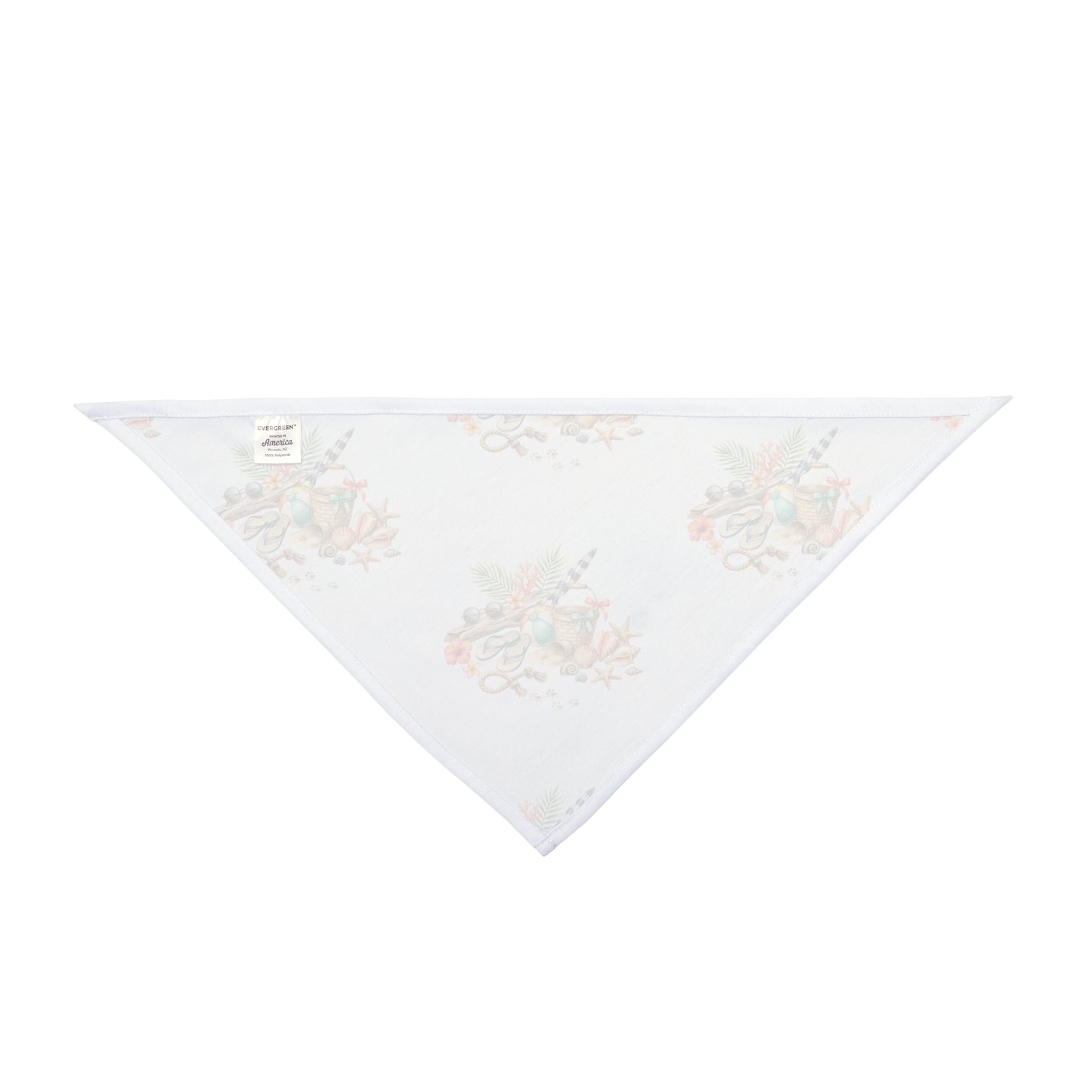 Beach Day Pet Bandana – Coastal Dog Bandana – Watercolor Seashell Pet Scarf – Summer Dog & Cat Bandana