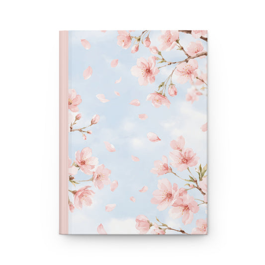 Cherry Blossom Hardcover Journal — Floral Matte Notebook for Spring Writing & Gifts