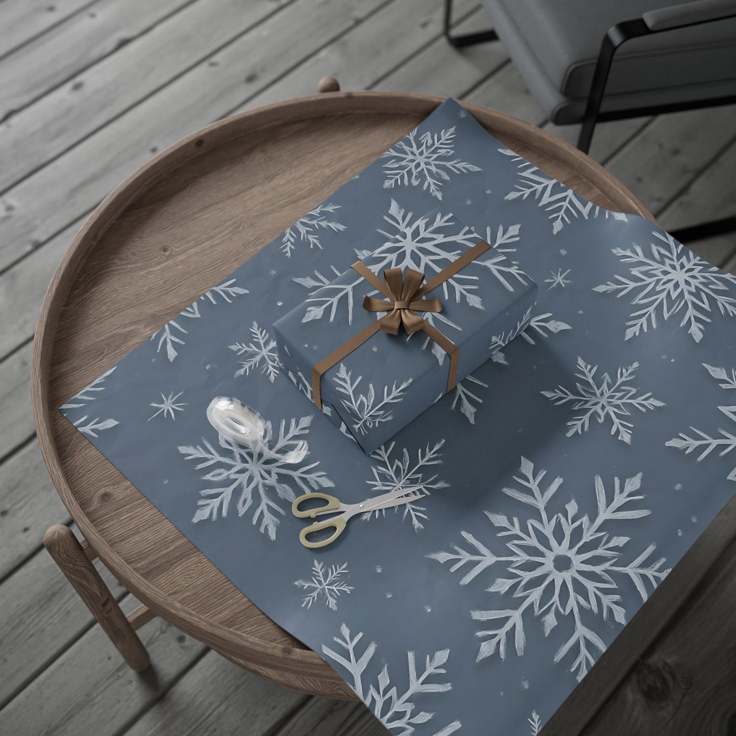 Elegant Snowflake Wrapping Paper – Winter Holiday Gift Wrap